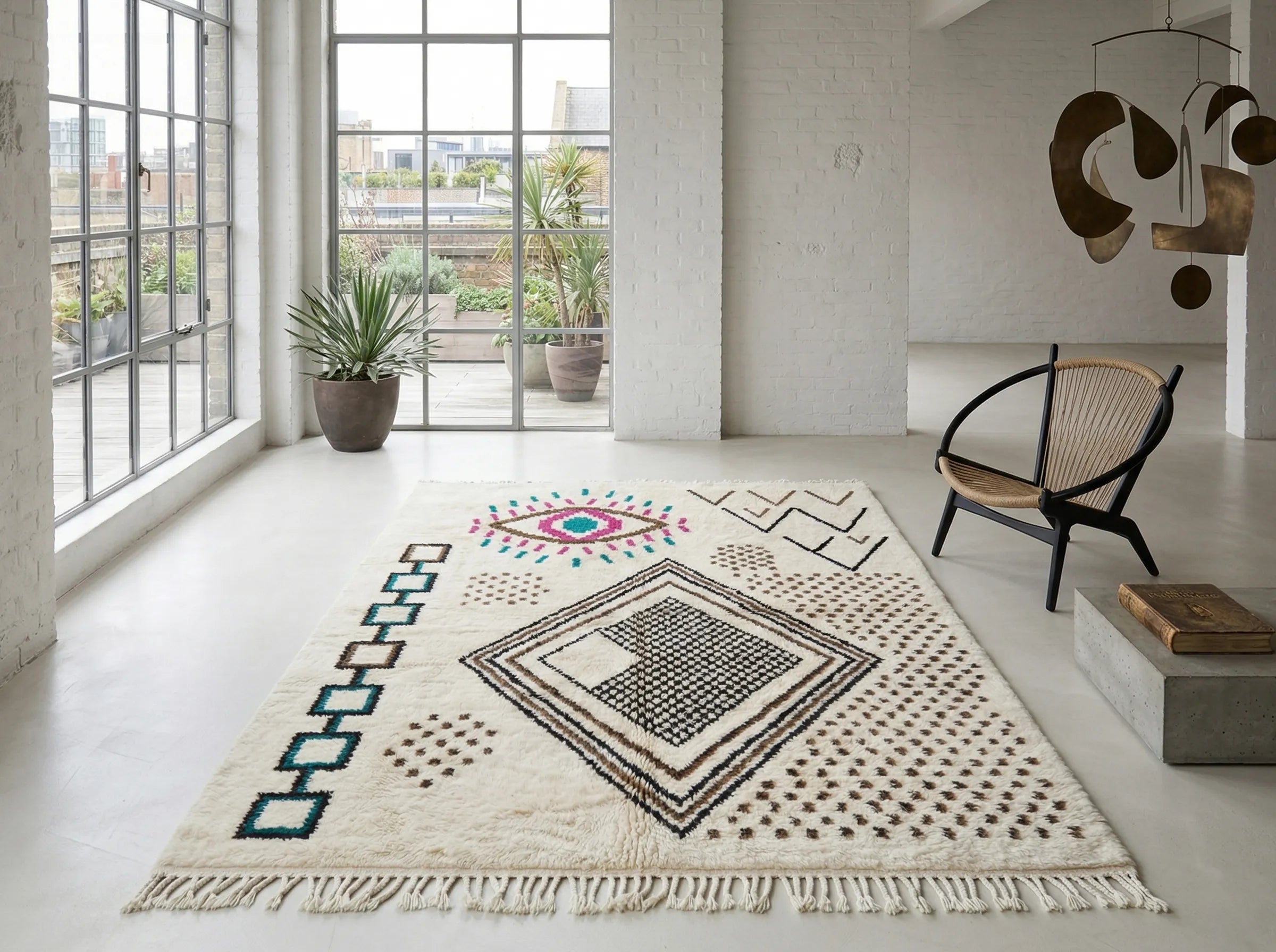 Custom Size Handmade Moroccan Mrirt Rugs Wool