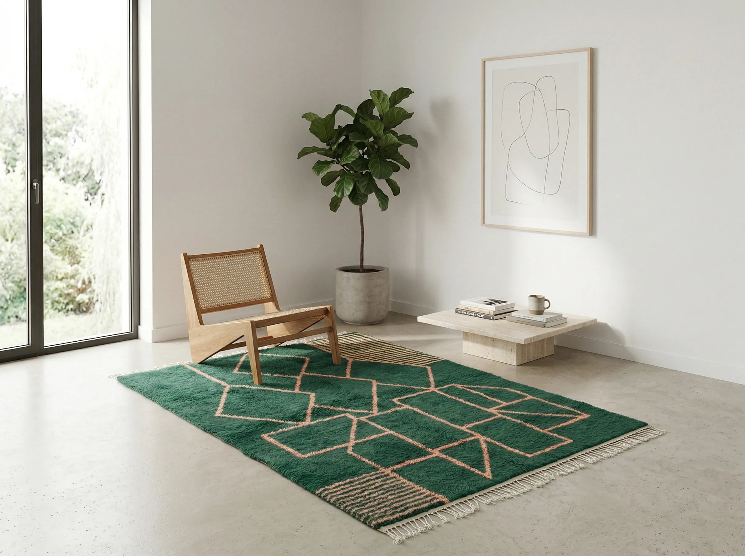Custom Size Handmade Moroccan Mrirt Rugs Wool