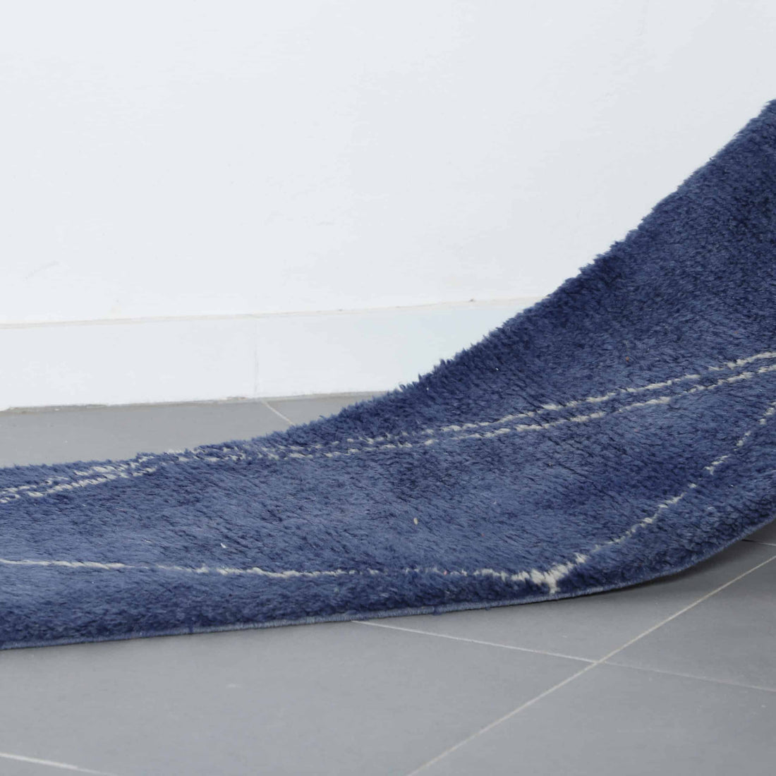 Taznakht Runner 16.4×2.1 ft – Handmade Moroccan Blue Wool Rug
