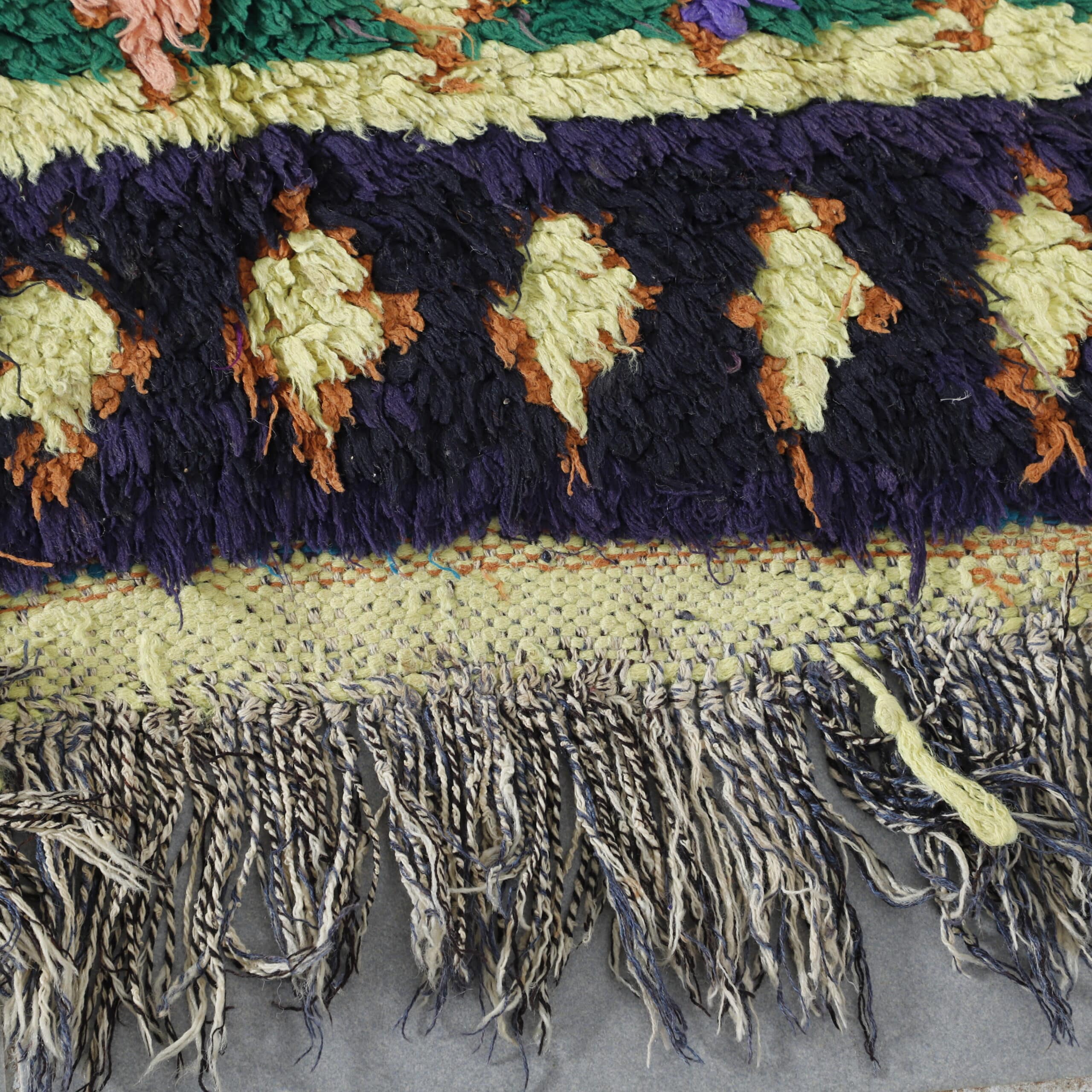 Boucherouite 6.2×2.9 ft – Handmade Moroccan Colorful Wool Rug
