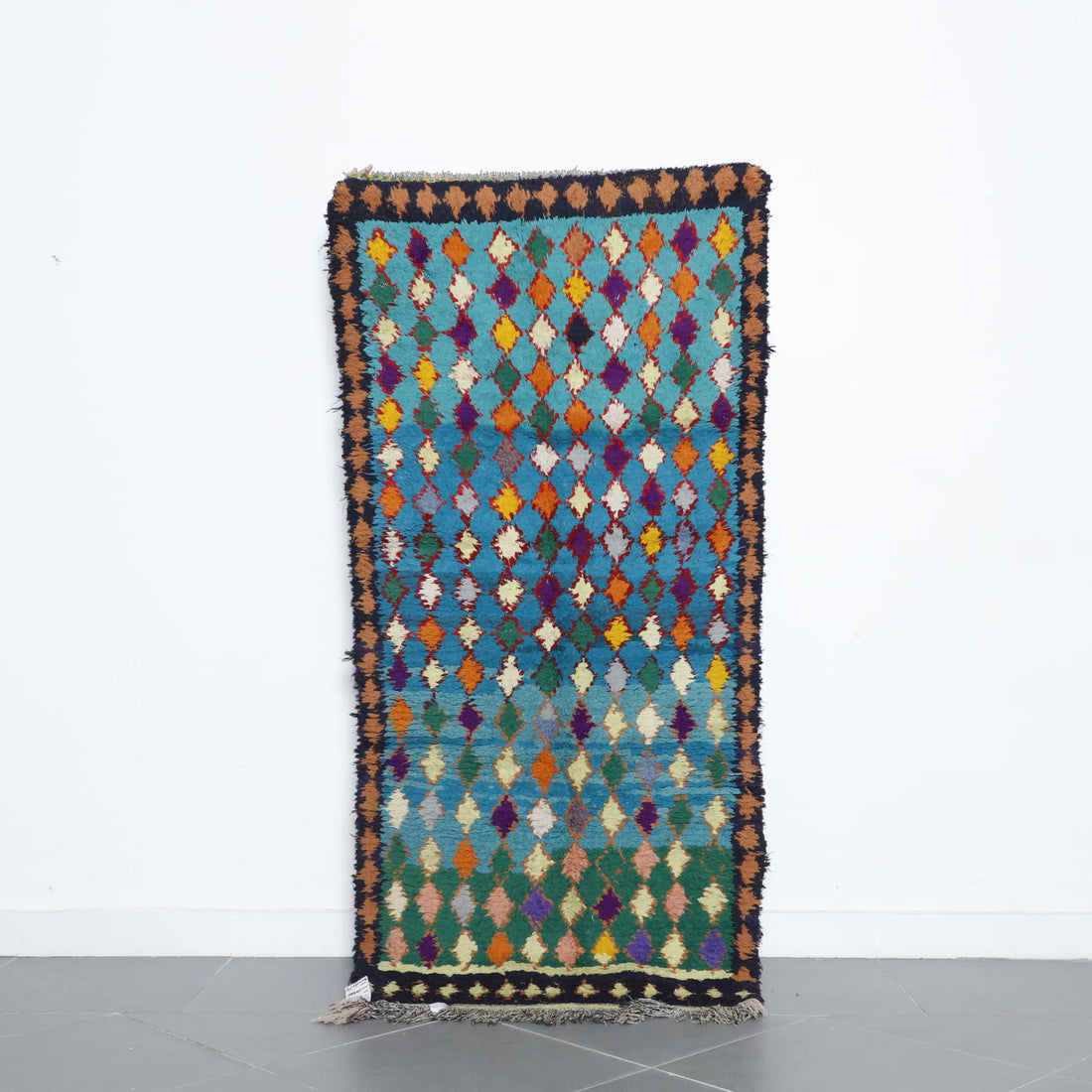 Boucherouite 6.2×2.9 ft – Handmade Moroccan Colorful Wool Rug