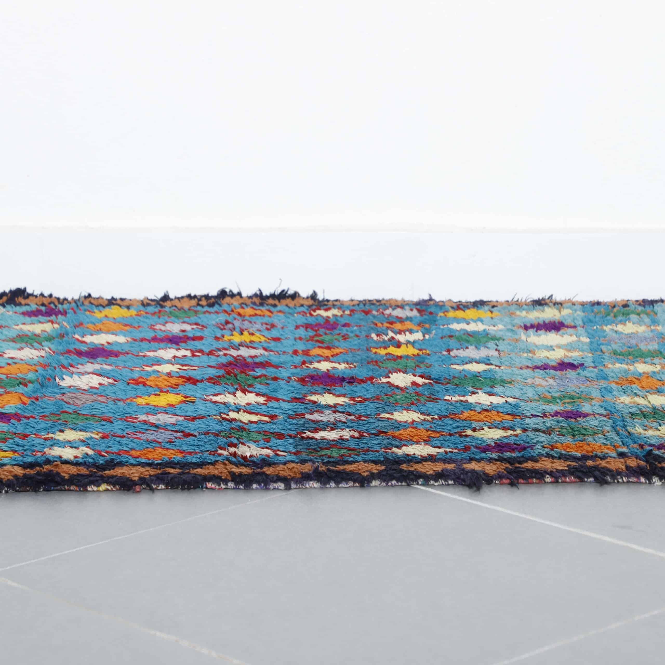 Boucherouite 6.2×2.9 ft – Handmade Moroccan Colorful Wool Rug