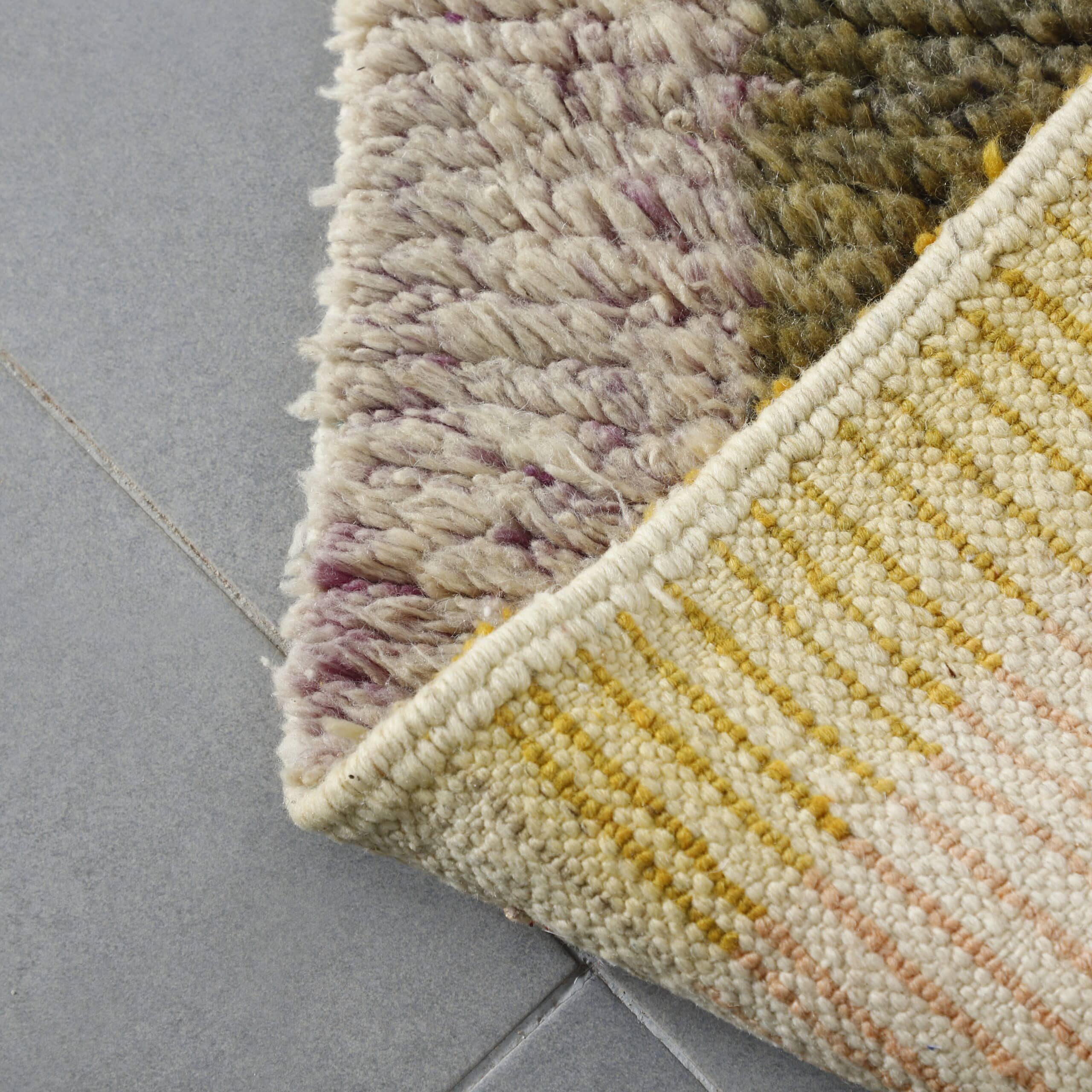 Boujaad Runner 11.5×2.3 ft – Handmade Moroccan Wool Rug with Colorful Geometric Blocks