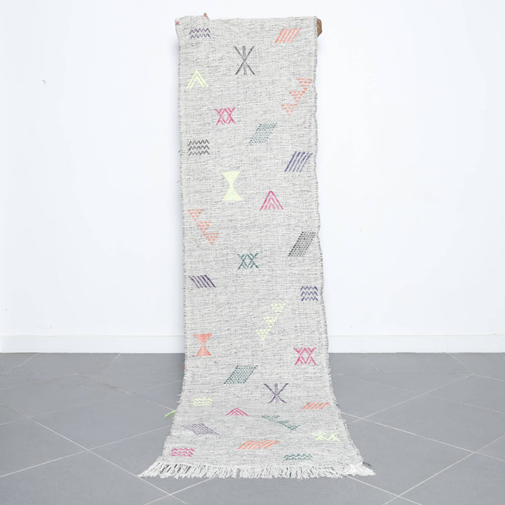 Vintage Runner 8.9×2.4 ft – Handmade Moroccan Flatweave Wool Rug