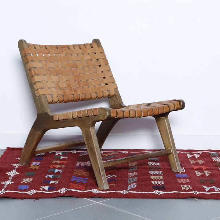 Berber Kilim Rug 6.5×3.6 ft – Handmade Moroccan Wool Carpet