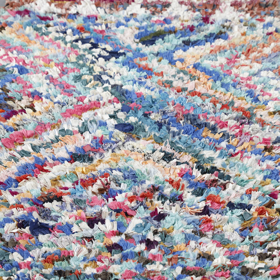 Boucherouite Runner 7.7×2.3 ft – Handmade Colorful Moroccan Rag Rug