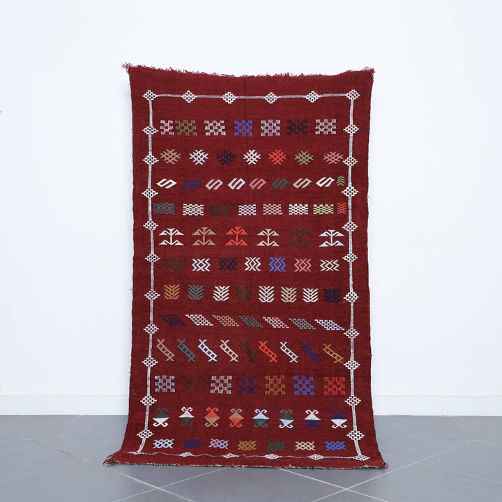 Berber Kilim Rug 6.5×3.6 ft – Handmade Moroccan Wool Carpet