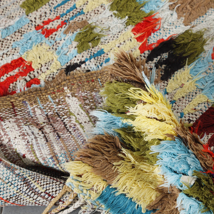 Boucherouite Runner 7.0×2.5 ft – Handmade Moroccan Colorful Rug