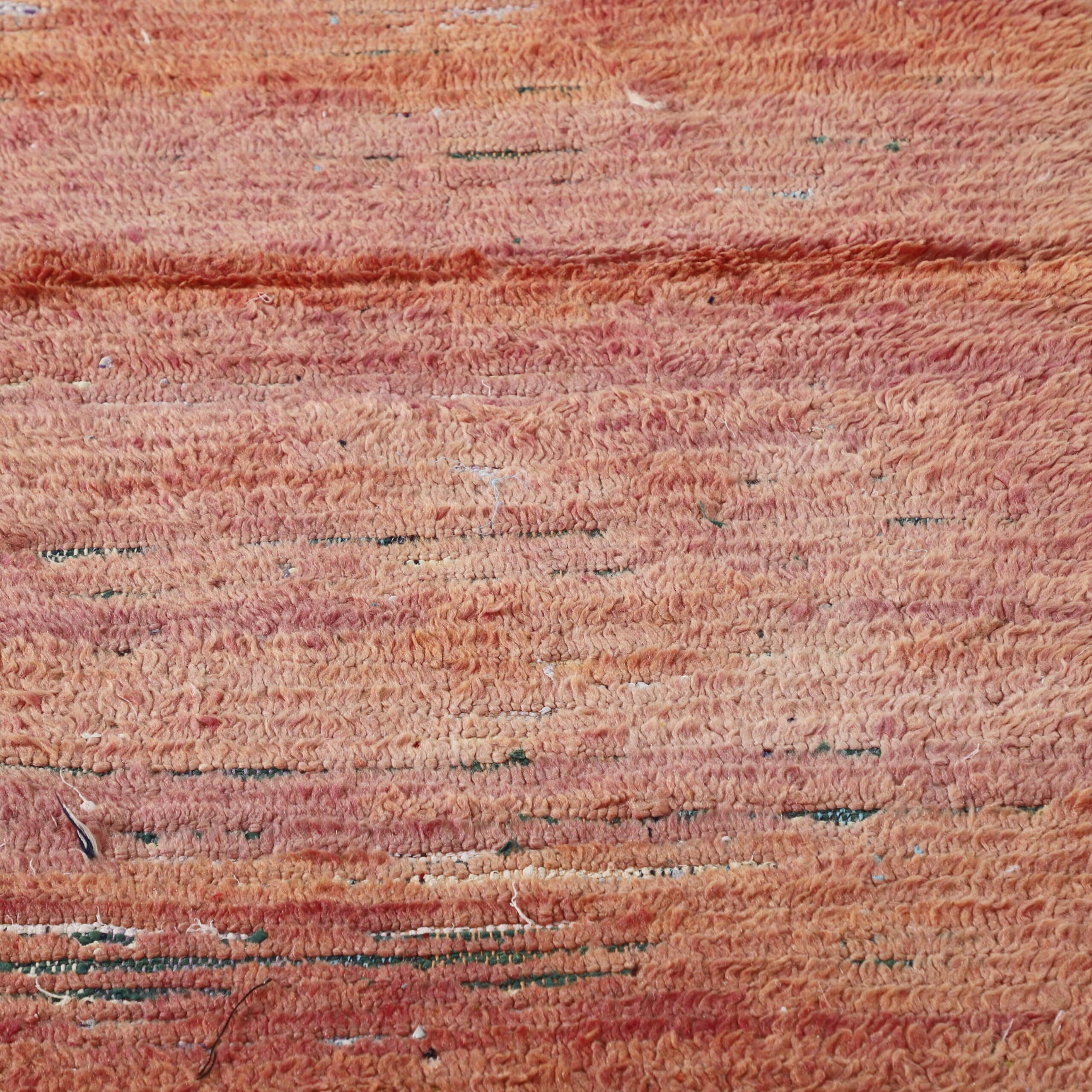 Vintage Boujaad Rug 8.7×2.7 ft – Handmade Moroccan Wool Runner in Warm Red and Terracotta Shades