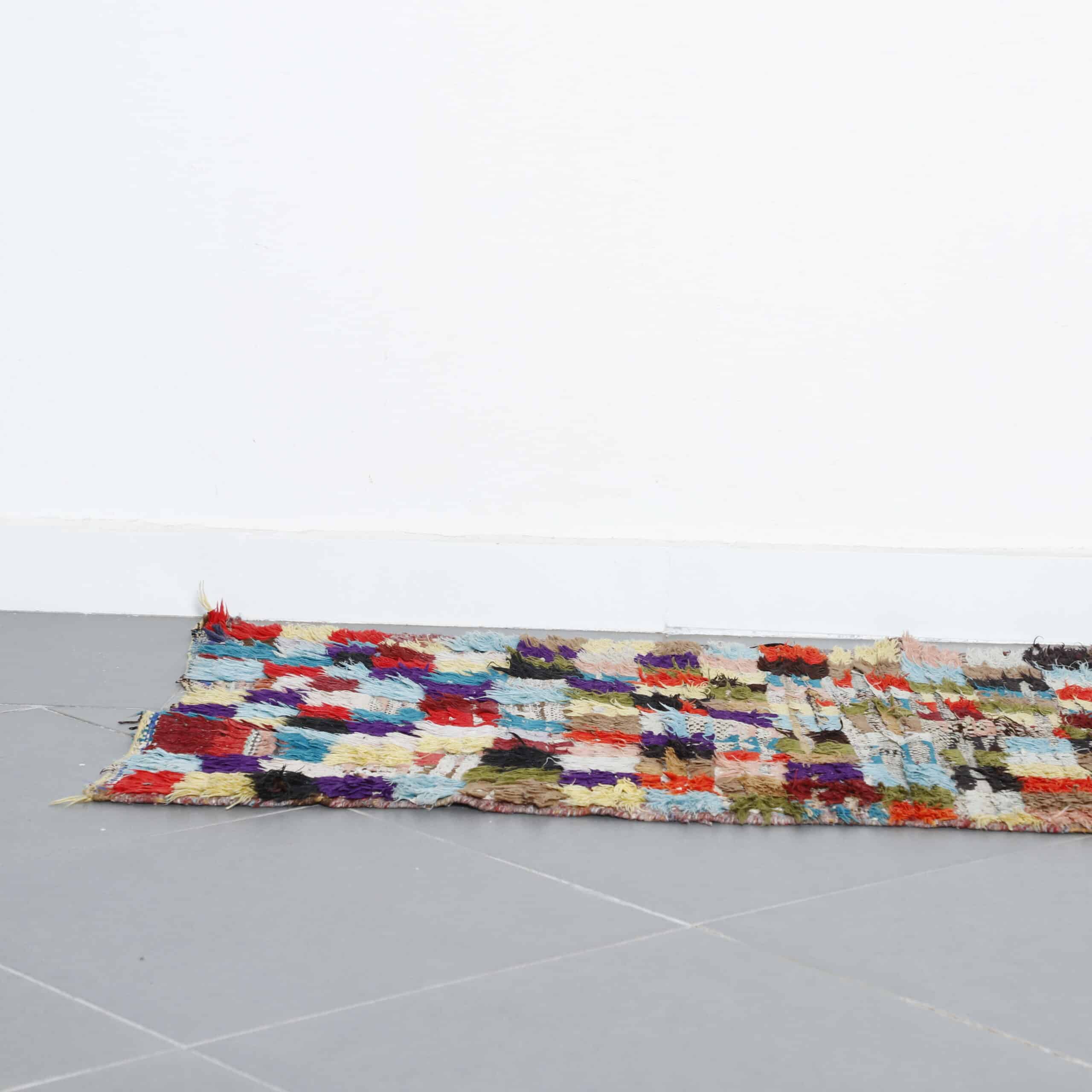 Boucherouite Runner 7.0×2.5 ft – Handmade Moroccan Colorful Rug