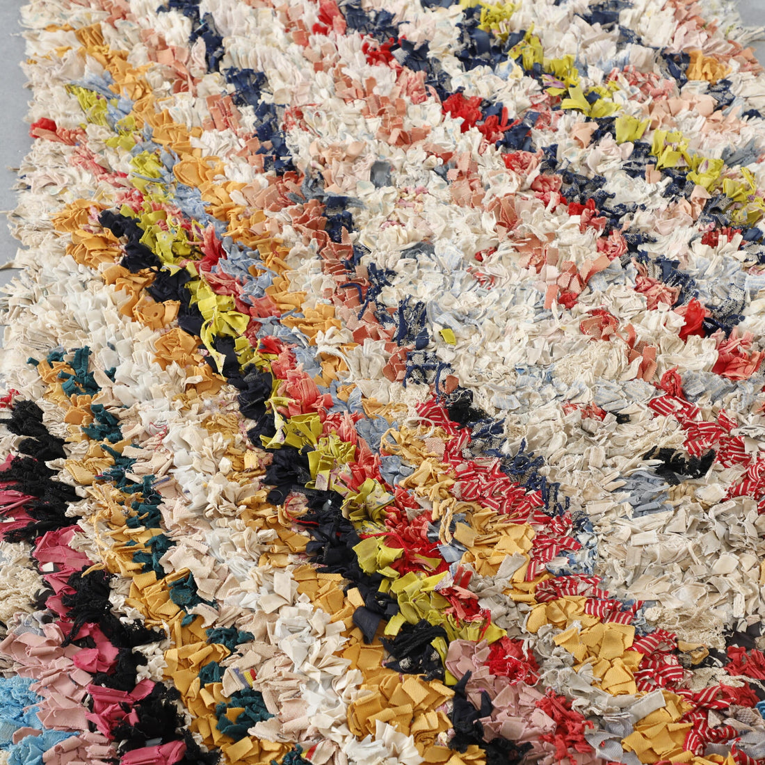 Boucherouite 4.9×2.3 ft – Handmade Moroccan Colorful Rag Rug