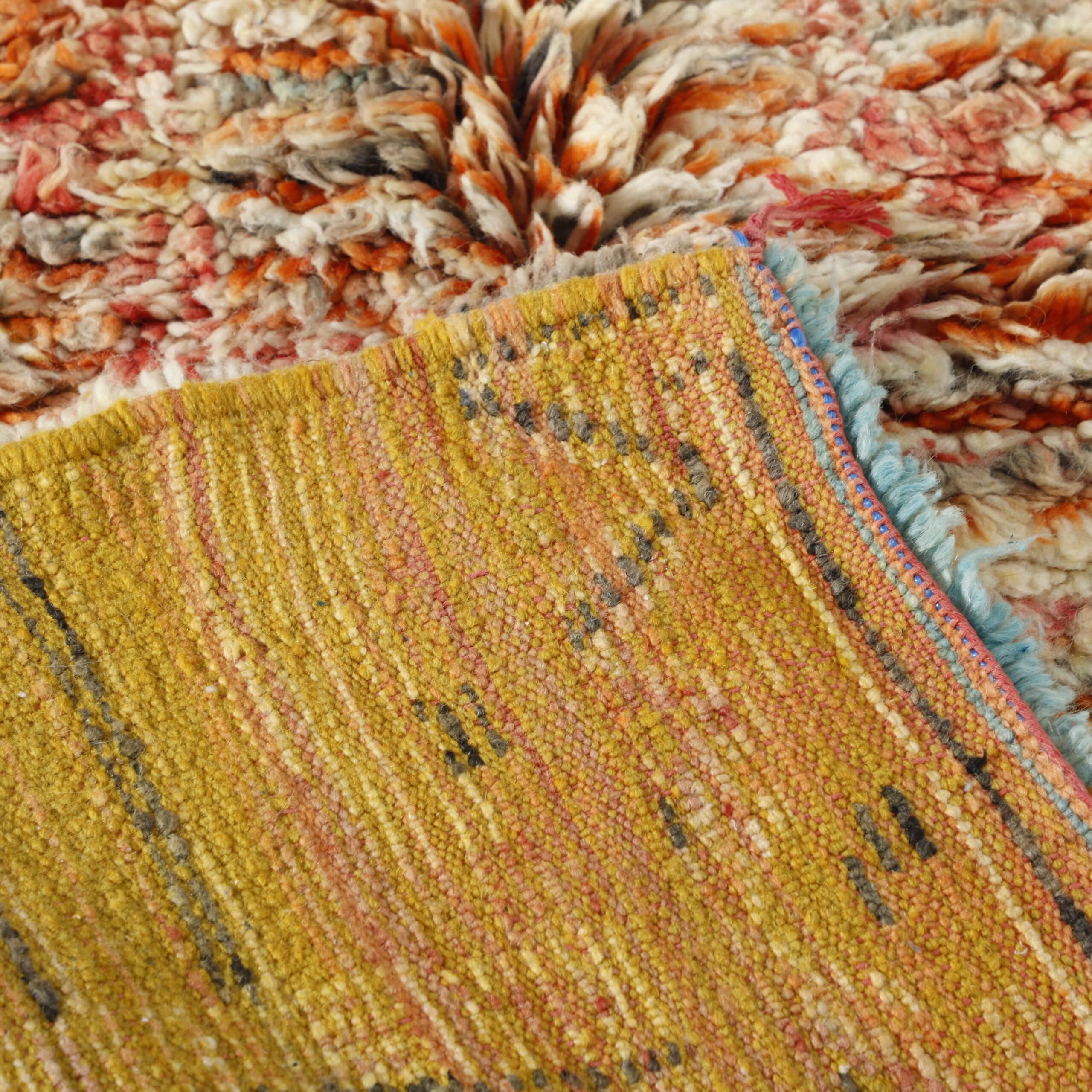 Boujaad Rug 4.6×3.8 ft – Handmade Moroccan Wool Carpet in Warm Earth Tones