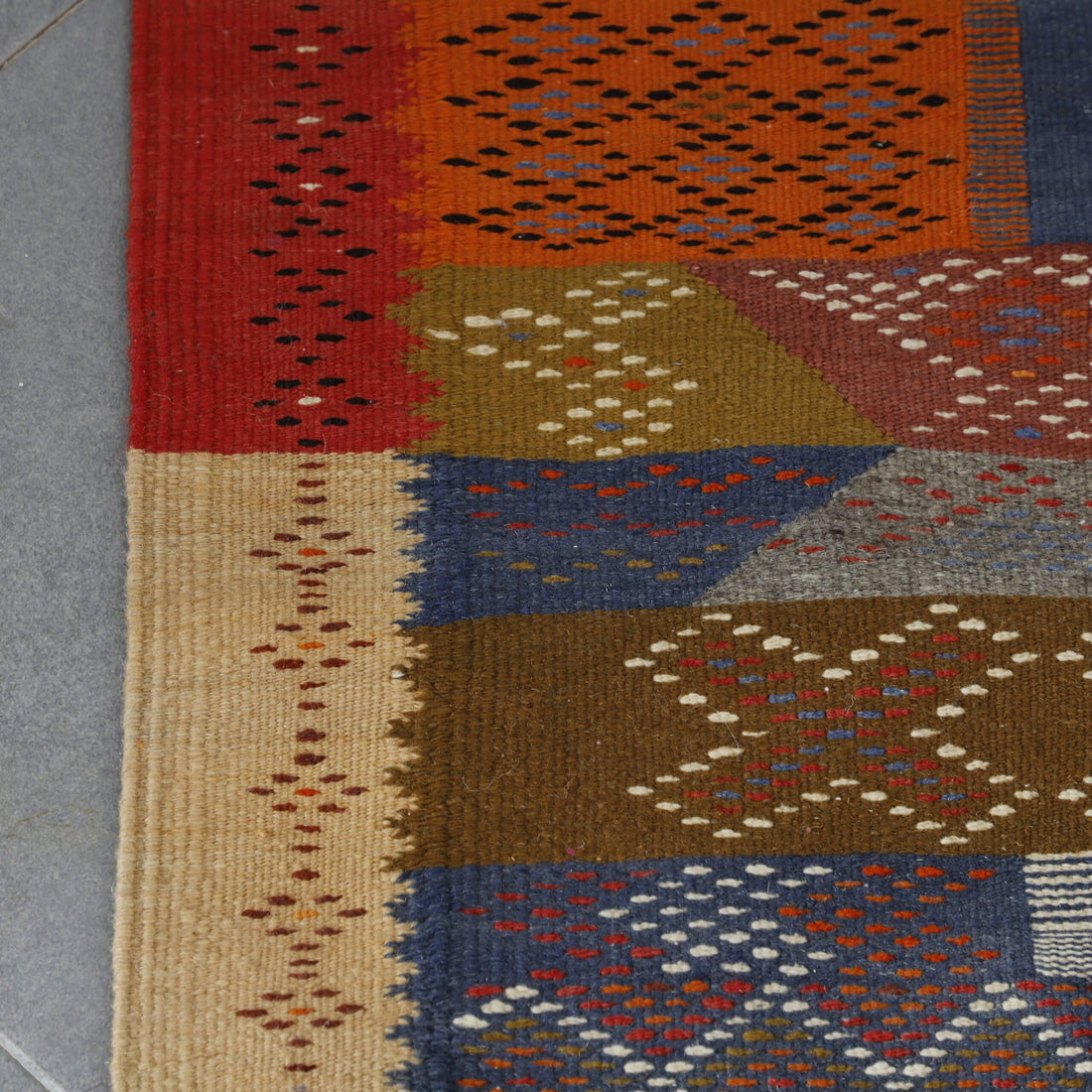 Pecasso Kilim Rug 5.1×1.9 ft – Handmade Moroccan Wool Runner