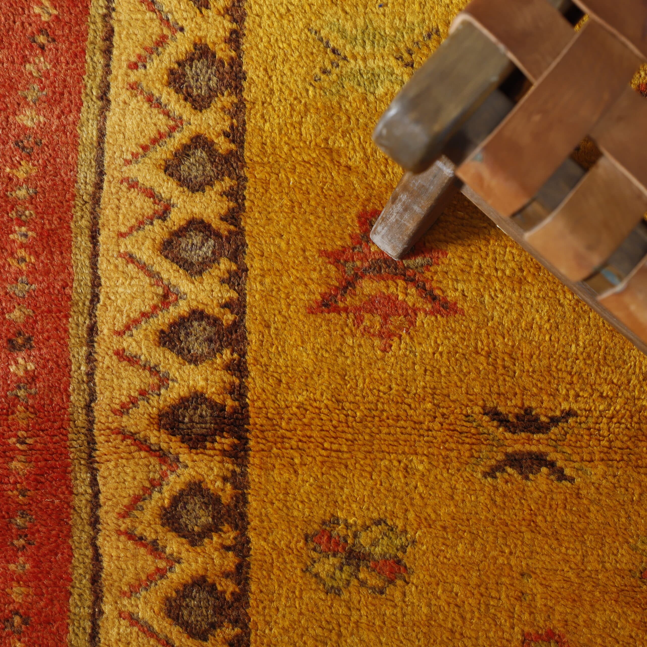 Taznakht Rug 9.2×4.8 ft – Handmade Moroccan Wool Yellow Carpet
