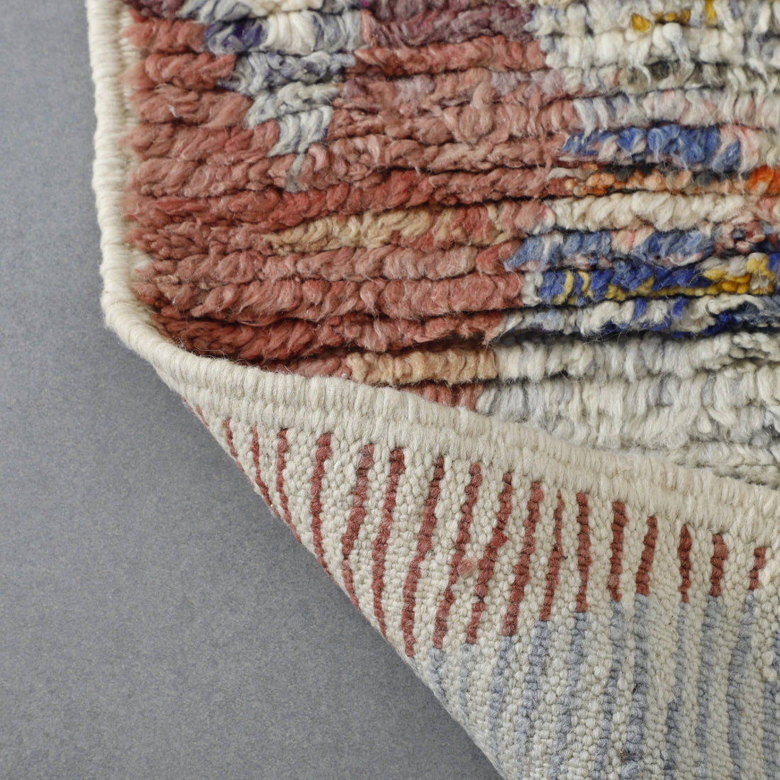 New Boujaad Rug 10.9×2.2 ft – Handmade Moroccan Wool Runner in Modern Multicolor Chevron Design