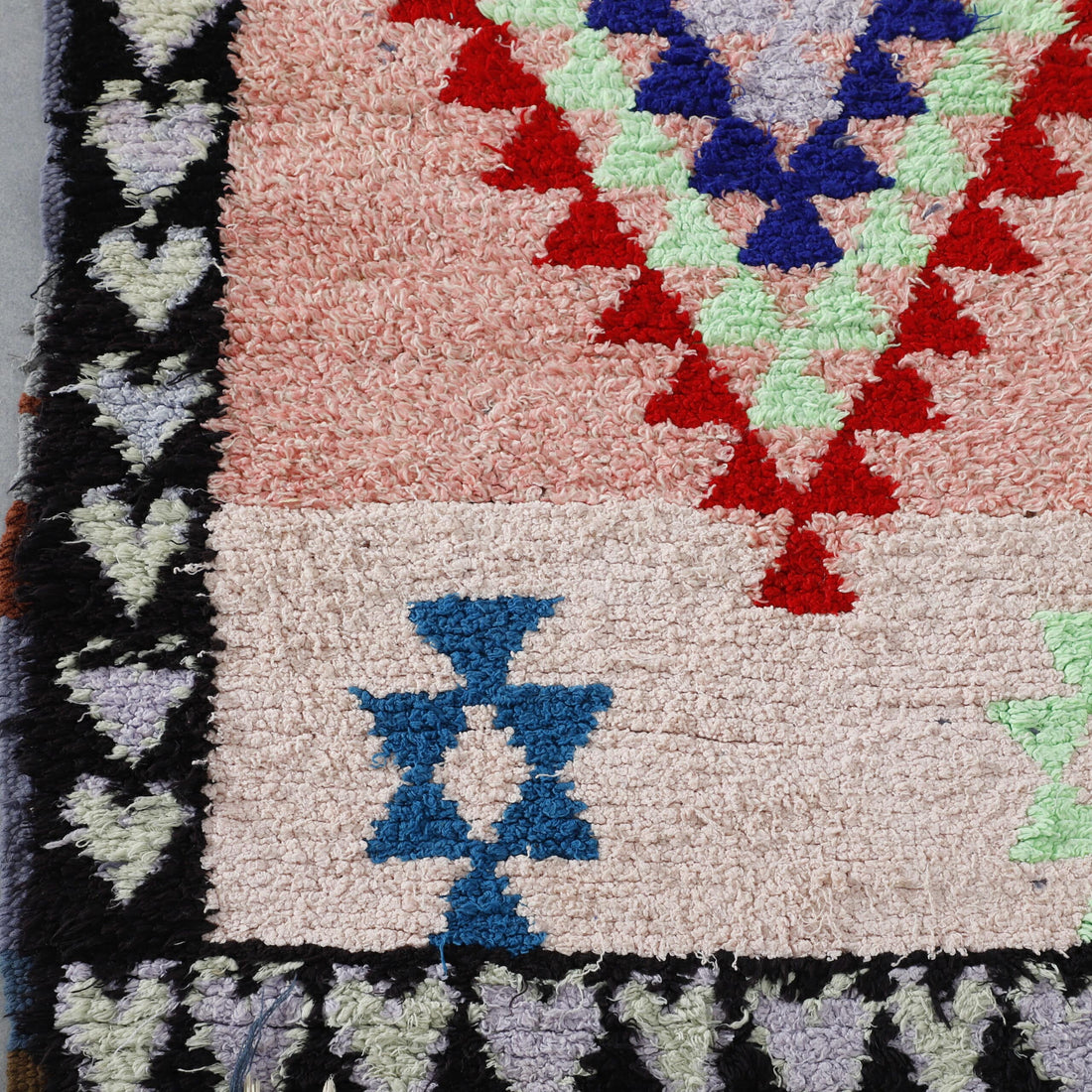 Boucherouite 8.1×2.5 ft – Handmade Moroccan Colorful Wool Runner Rug