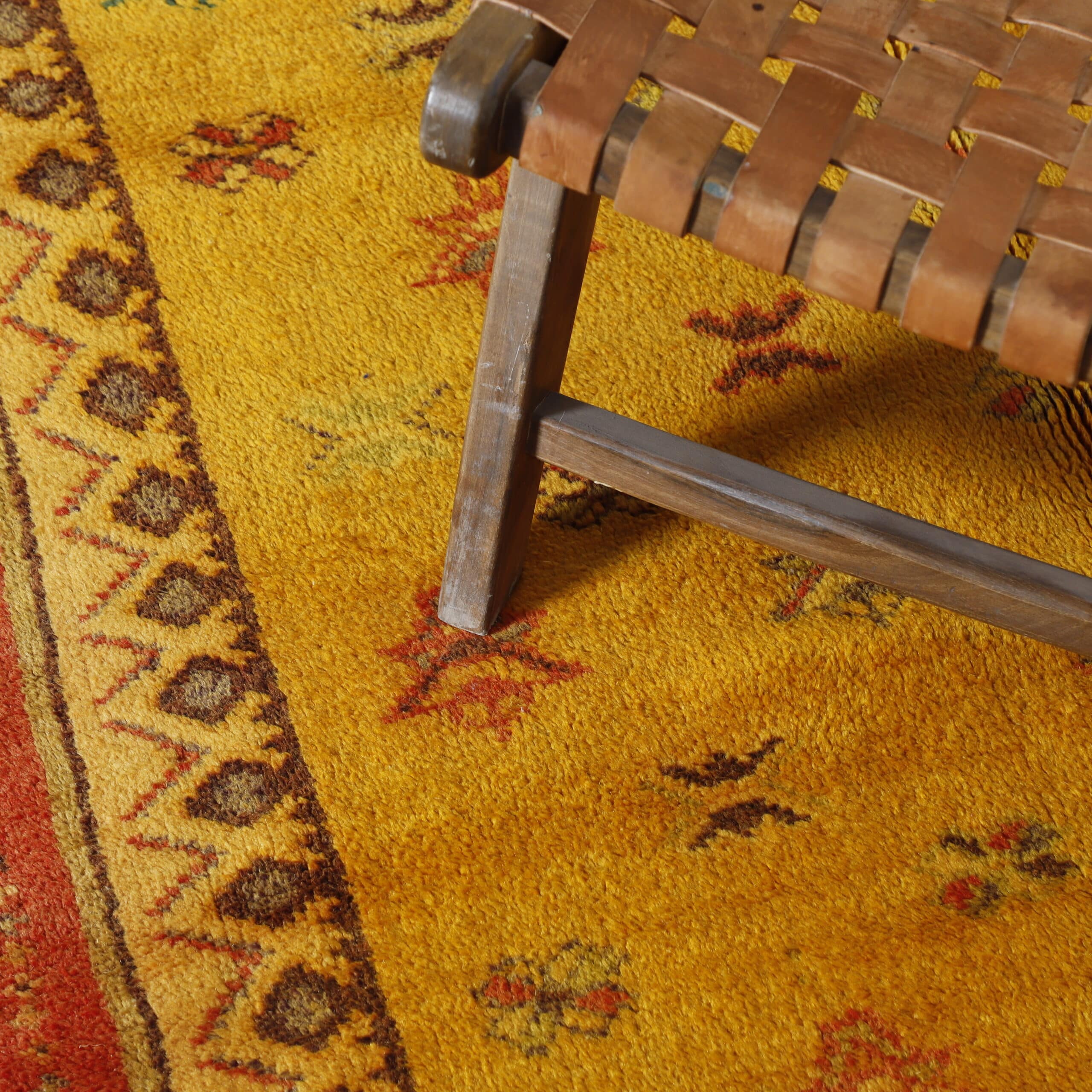 Taznakht Rug 9.2×4.8 ft – Handmade Moroccan Wool Yellow Carpet