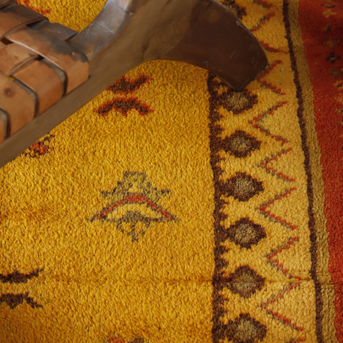 Taznakht Rug 9.2×4.8 ft – Handmade Moroccan Wool Yellow Carpet