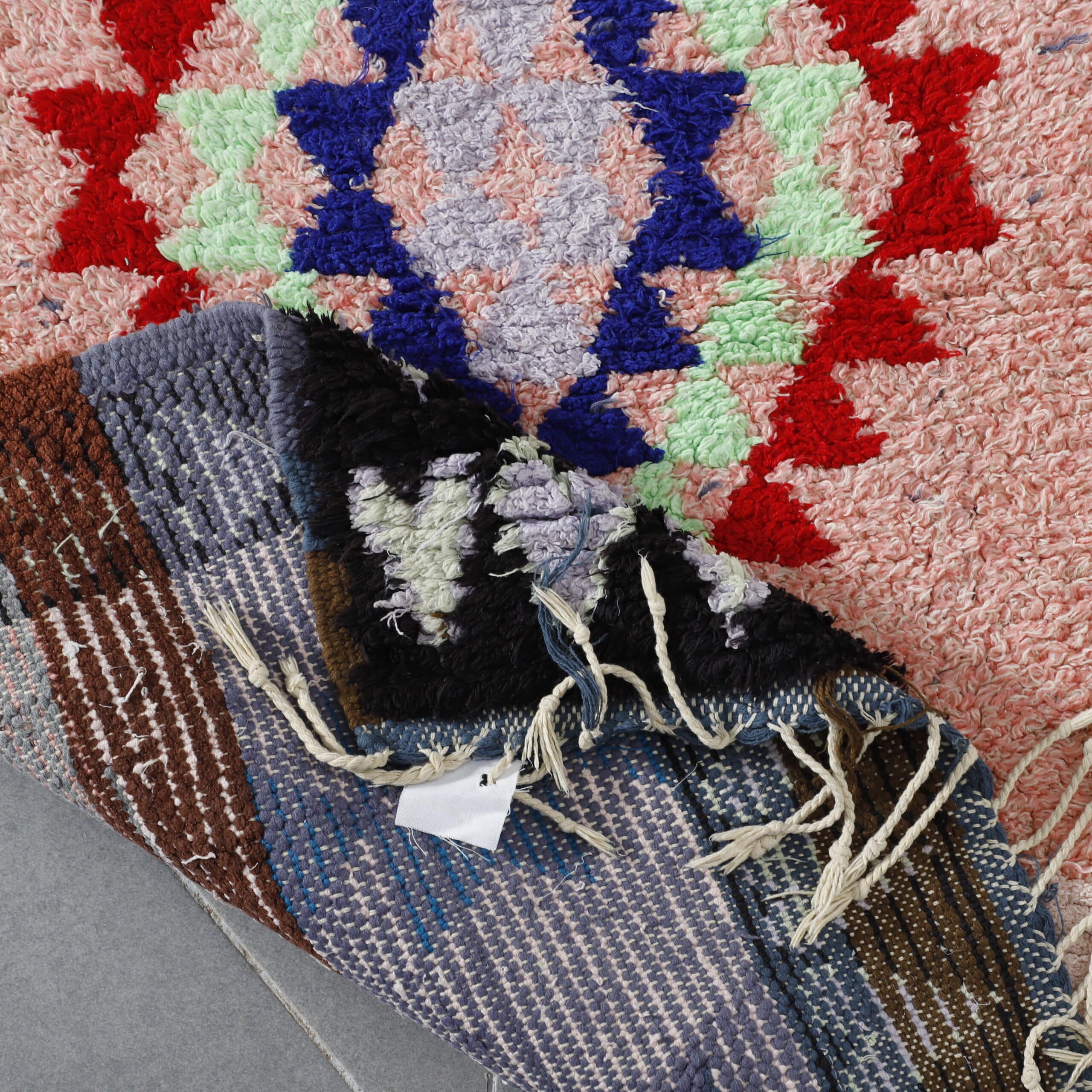 Boucherouite 8.1×2.5 ft – Handmade Moroccan Colorful Wool Runner Rug