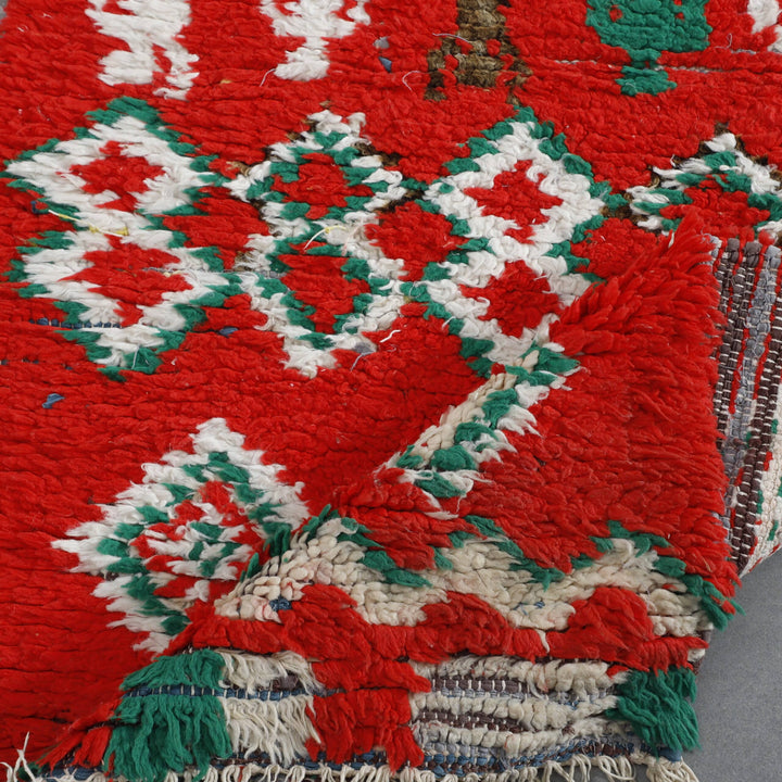 Vintage Boujaad Runner 12.0×2.5 ft – Handmade Moroccan Wool Rug