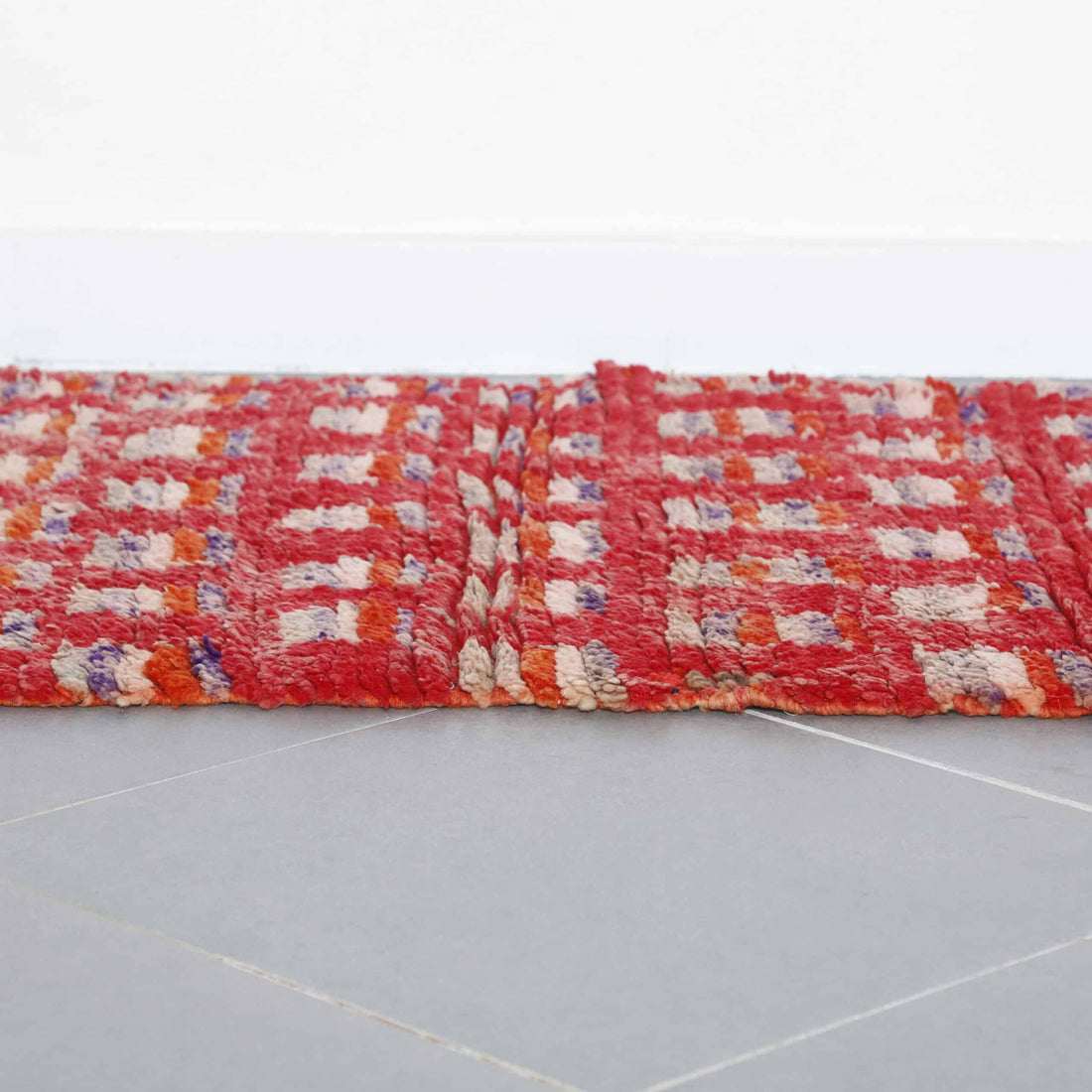 Boujaad Runner 10.1×2.8 ft – Handmade Moroccan Wool Rug in Red Vintage Pattern