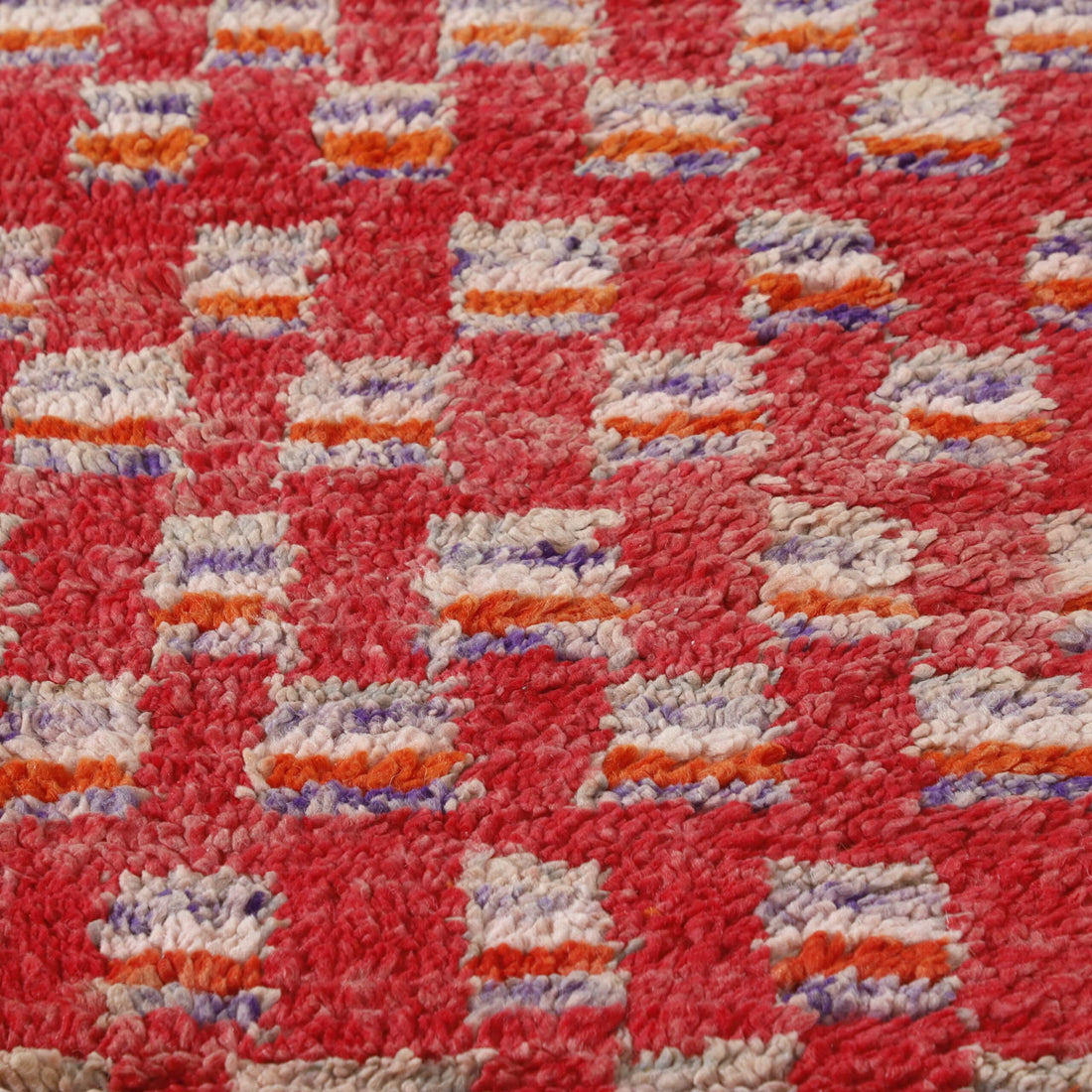 Boujaad Runner 10.1×2.8 ft – Handmade Moroccan Wool Rug in Red Vintage Pattern
