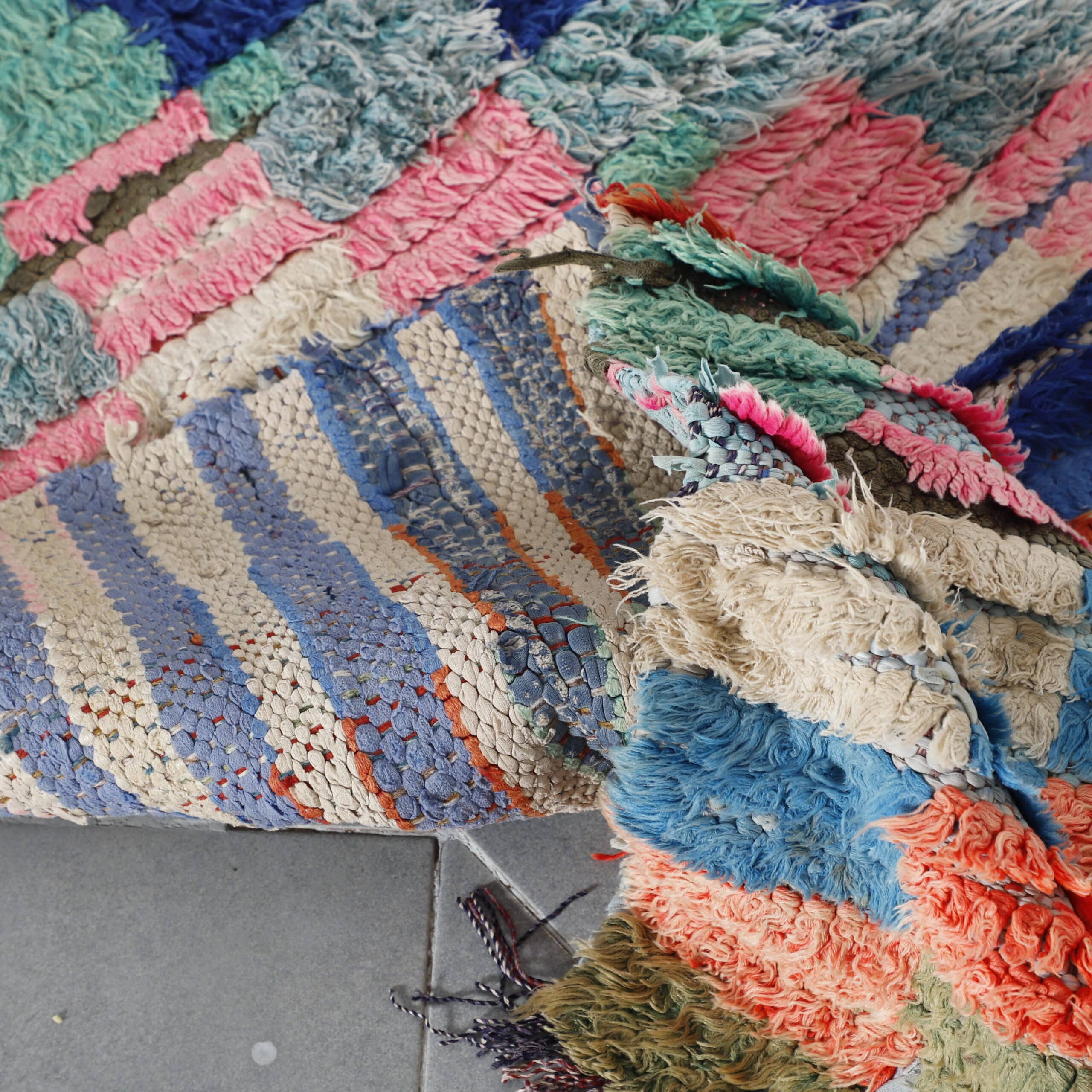 Boucherouite 8.7×2.0 ft – Handmade Moroccan Colorful Runner Rug