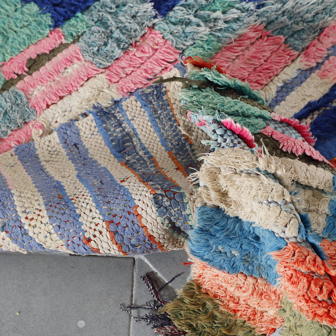 Boucherouite 8.7×2.0 ft – Handmade Moroccan Colorful Runner Rug