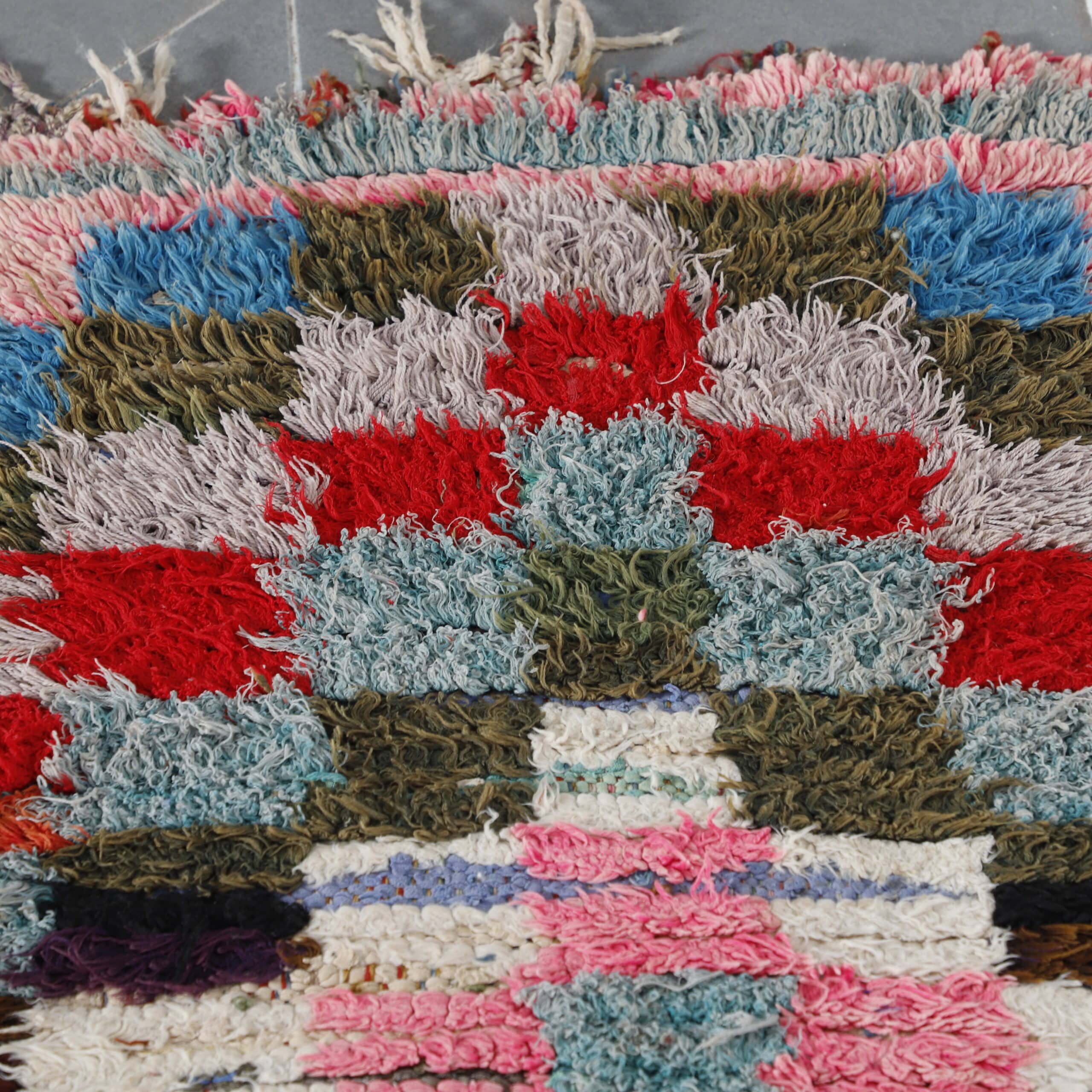 Boucherouite 8.7×2.0 ft – Handmade Moroccan Colorful Runner Rug