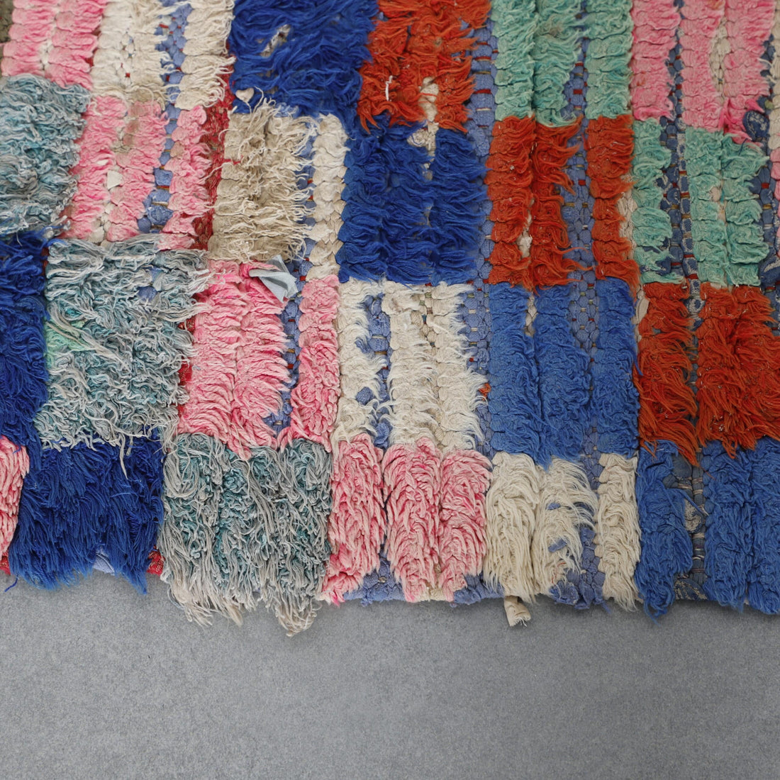 Boucherouite 8.7×2.0 ft – Handmade Moroccan Colorful Runner Rug