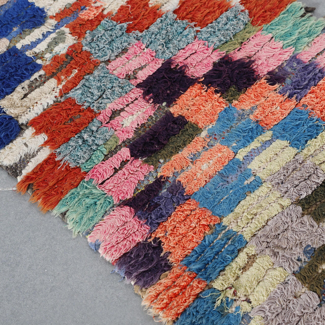 Boucherouite 8.7×2.0 ft – Handmade Moroccan Colorful Runner Rug