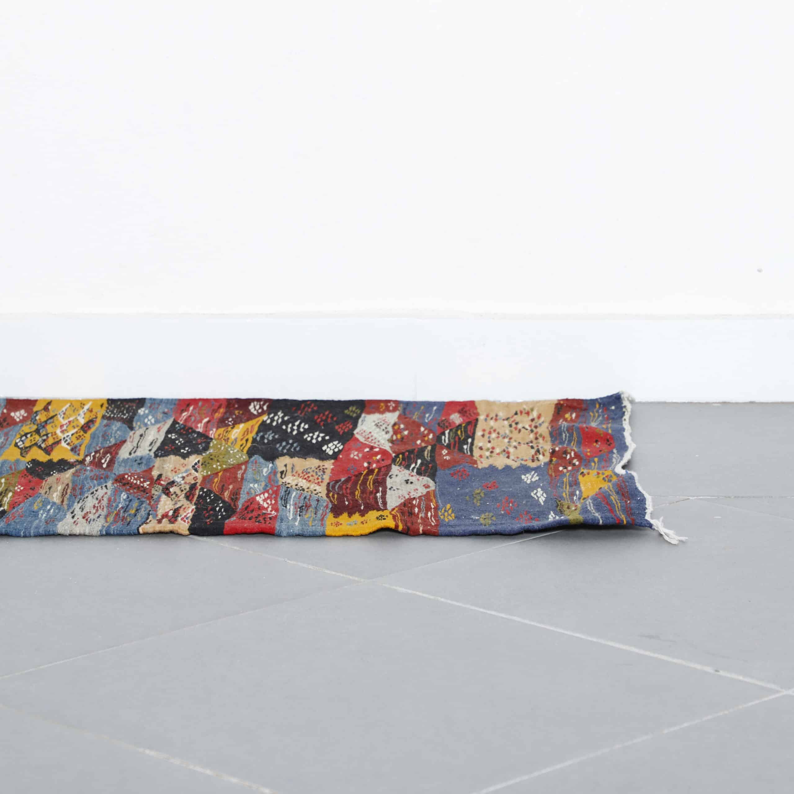 Colorful Taznakht Kilim 4.9×2.2 ft – Handmade Moroccan Wool Rug