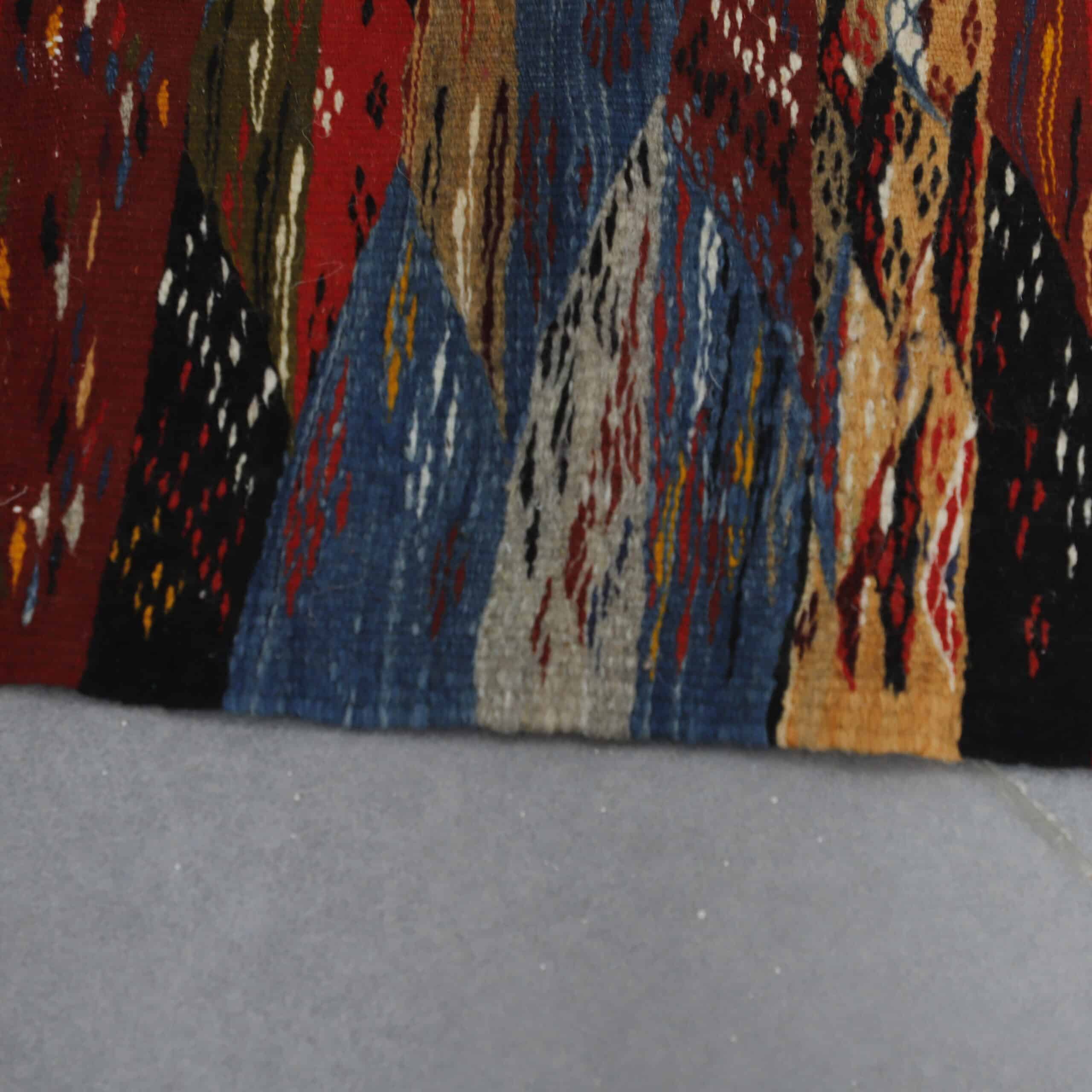Colorful Taznakht Kilim 4.9×2.2 ft – Handmade Moroccan Wool Rug