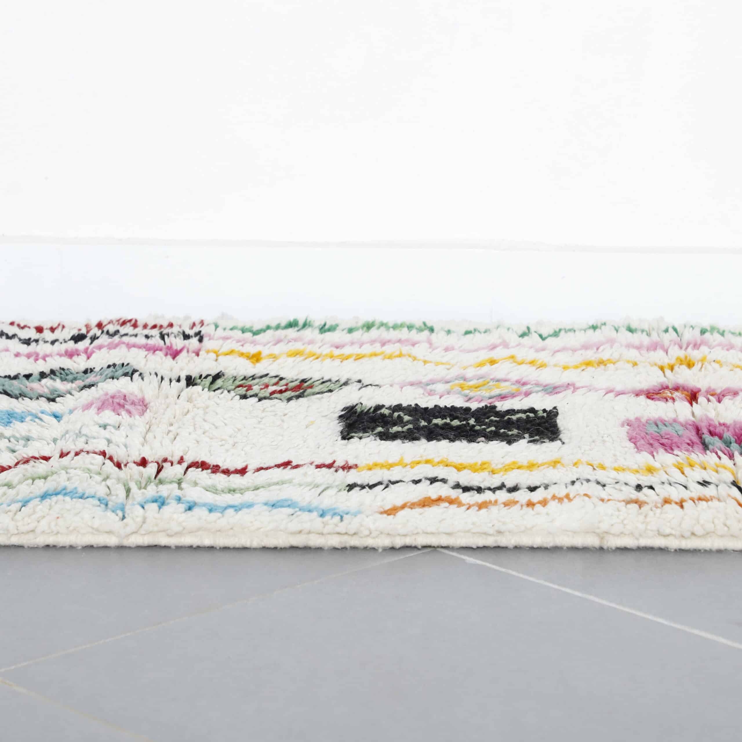Azilal Rug 6.7×2.7 ft – Handmade Moroccan Wool Runner with Colorful Berber Abstract Design