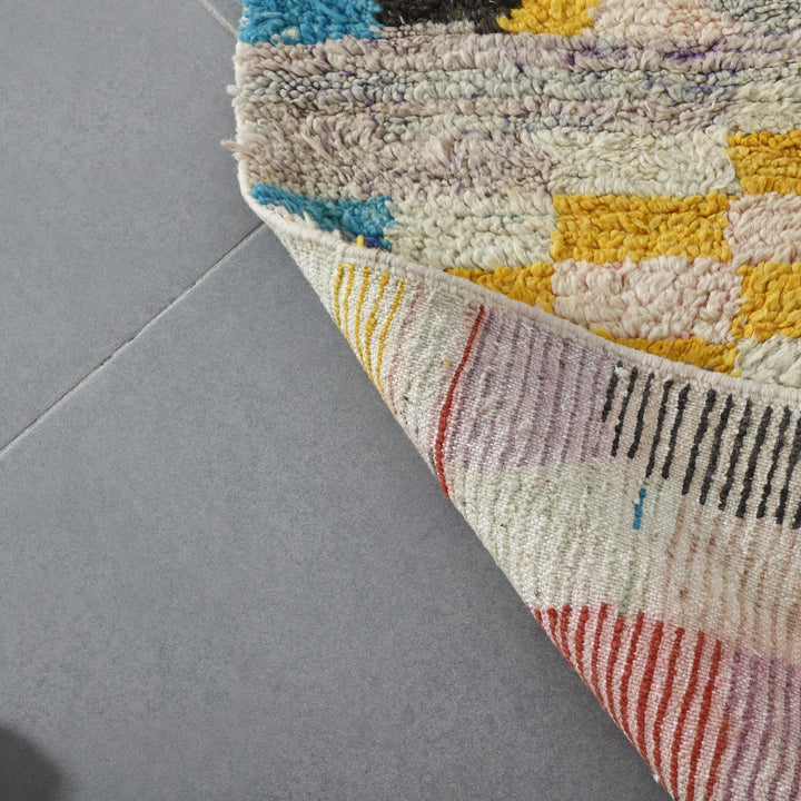 Boujaad Berber Rug 9.0×2.6 ft – Handmade Moroccan Wool Runner with Geometric Abstract Design