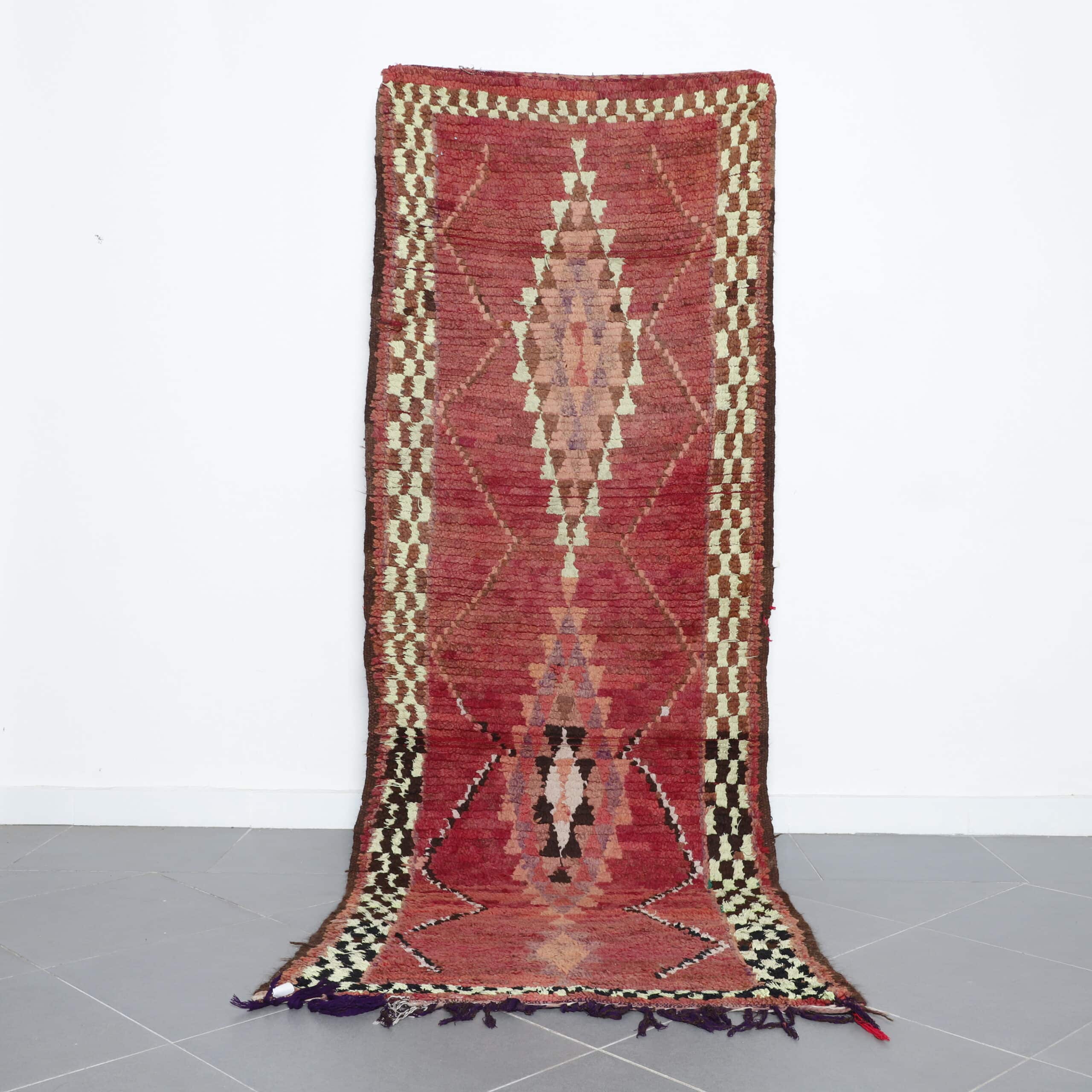Boujaad Rug Runner 7.8×3.4 ft – Handmade Moroccan Wool Runner