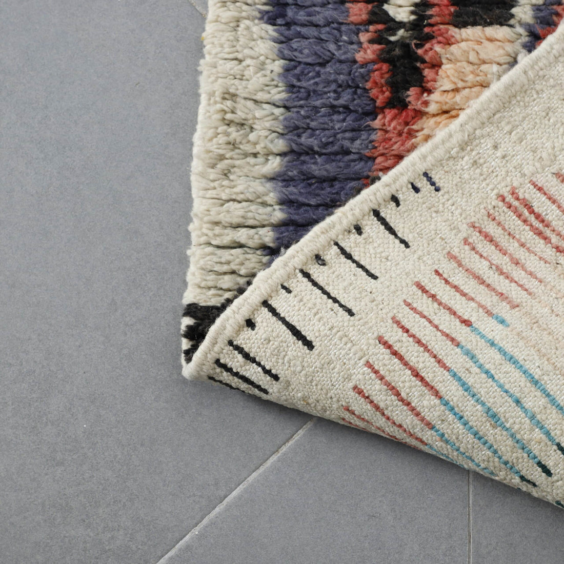 Boujaad Runner 11.0×2.2 ft – Handmade Moroccan Wool Rug with Colorful Abstract Patterns