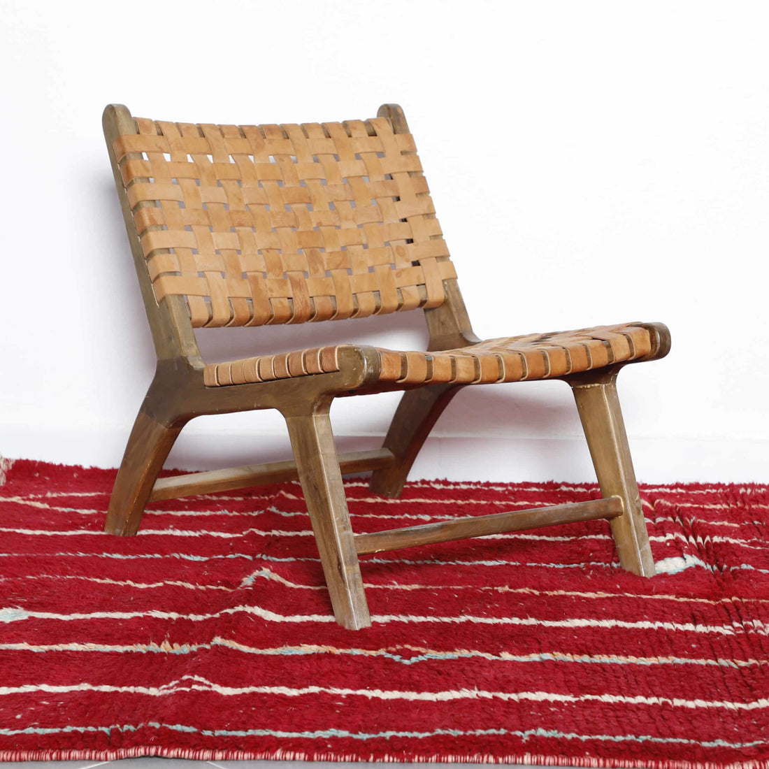 Boujaad Rug 8.9×5.2 ft – Handmade Moroccan Red Wool Carpet