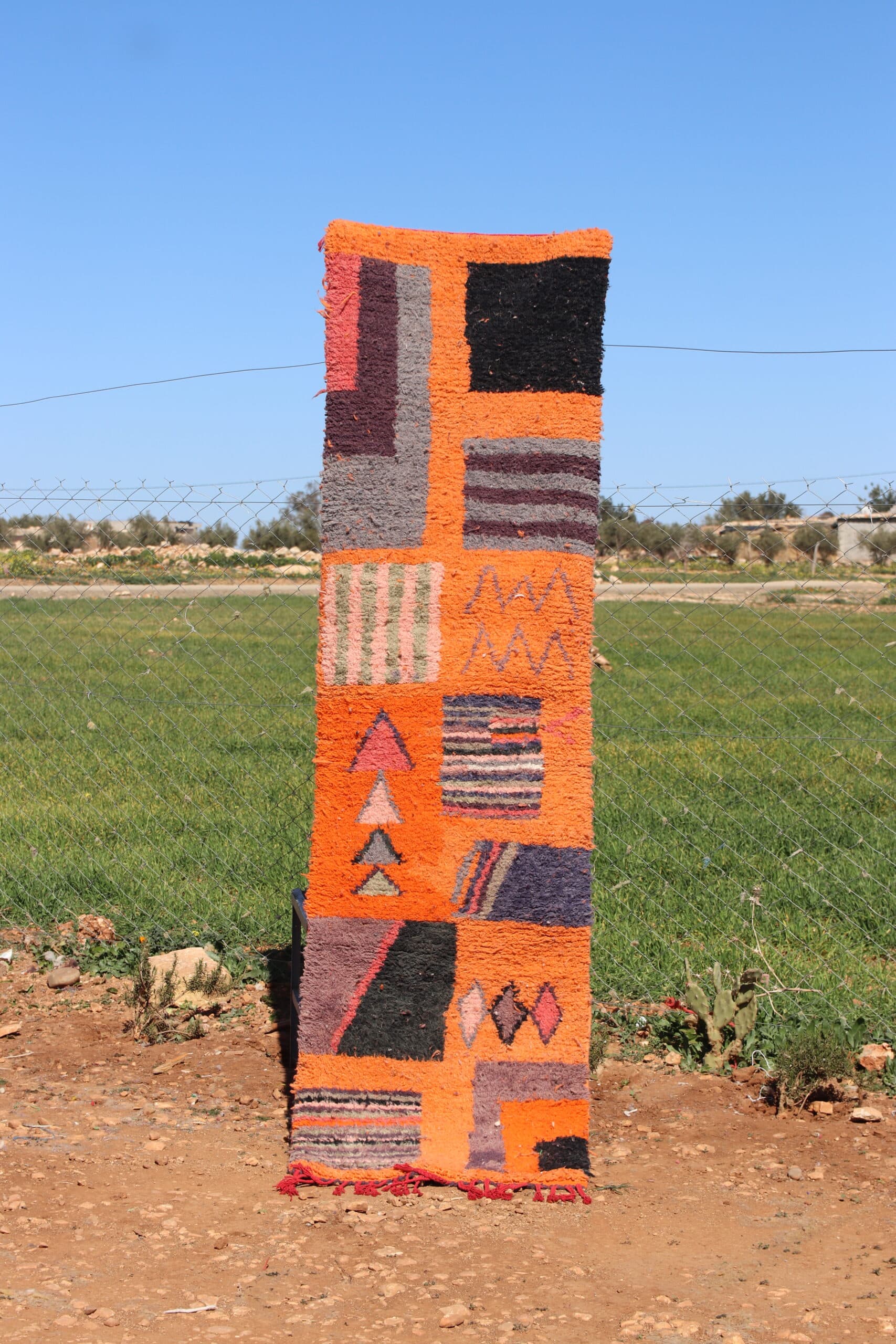Abstract Orange Runner Rug