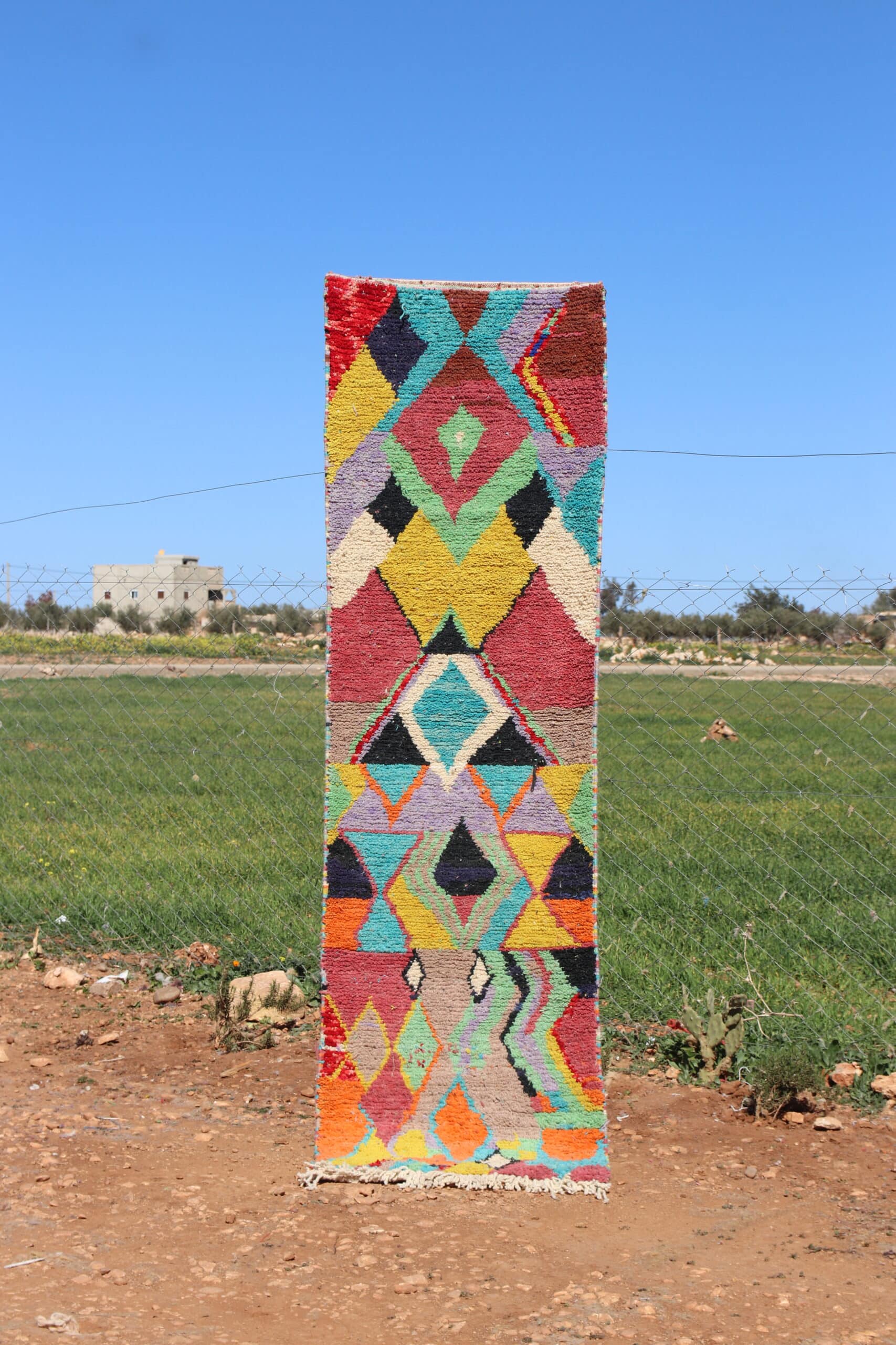 Abstract Wool runner rug