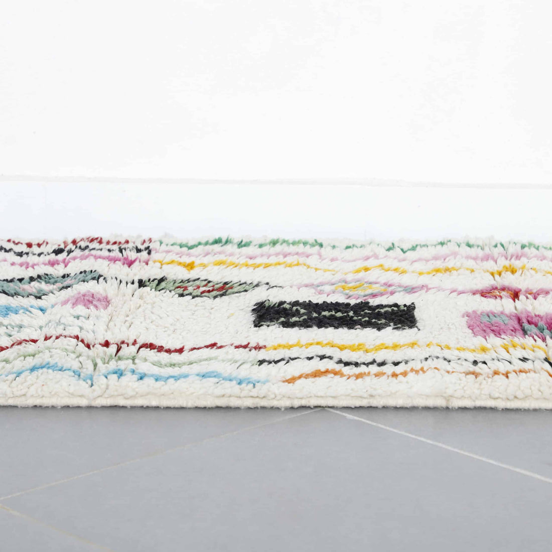 Azilal Rug Handmade Moroccan Wool Runner with Colorful Berber Abstract Design