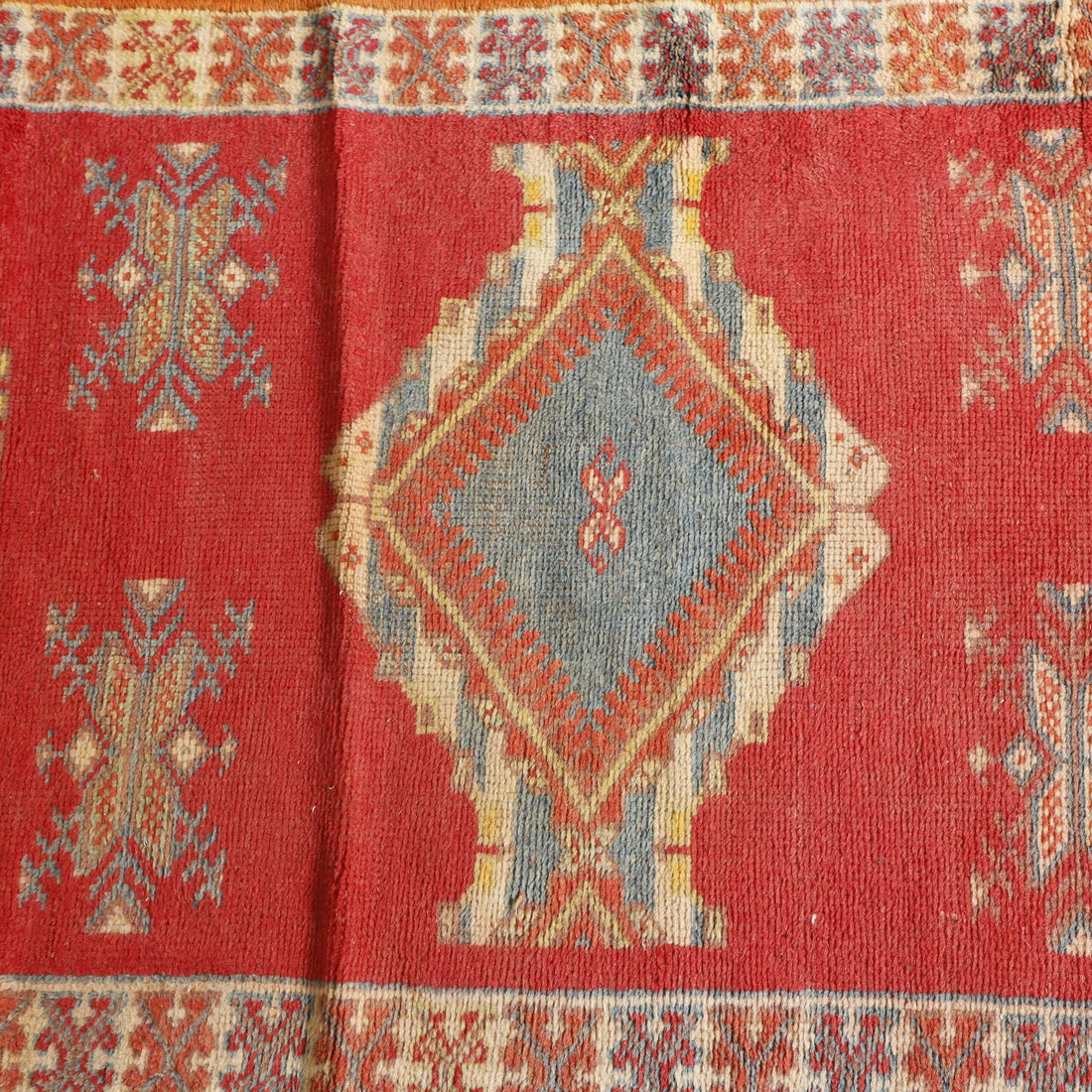 Taznakht Runner 14.9×2.9 ft – Handmade Moroccan Wool Rug with Tribal Geometric Motifs