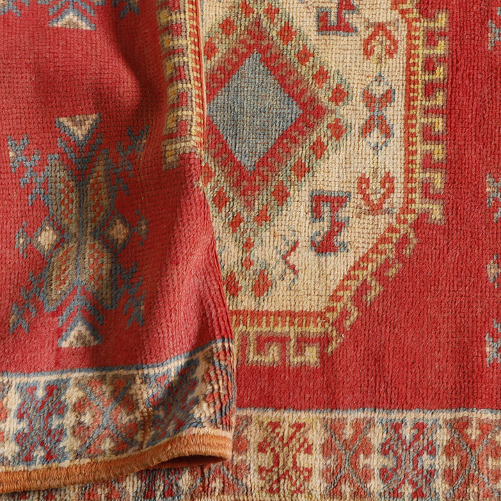 Taznakht Runner 14.9×2.9 ft – Handmade Moroccan Wool Rug with Tribal Geometric Motifs