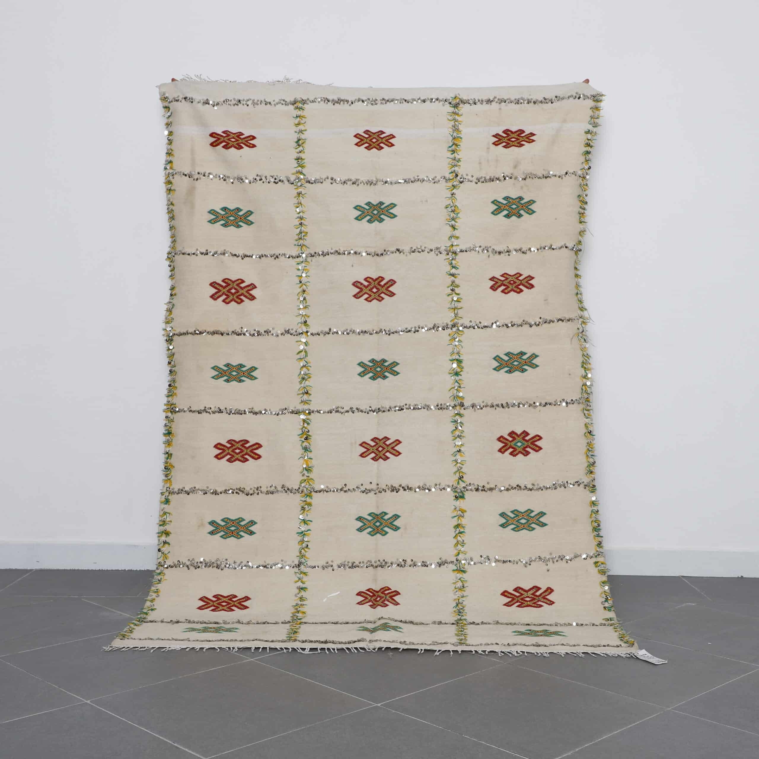 Wedding Blanket 7.4×4.9 Ft – Moroccan Handira Wool