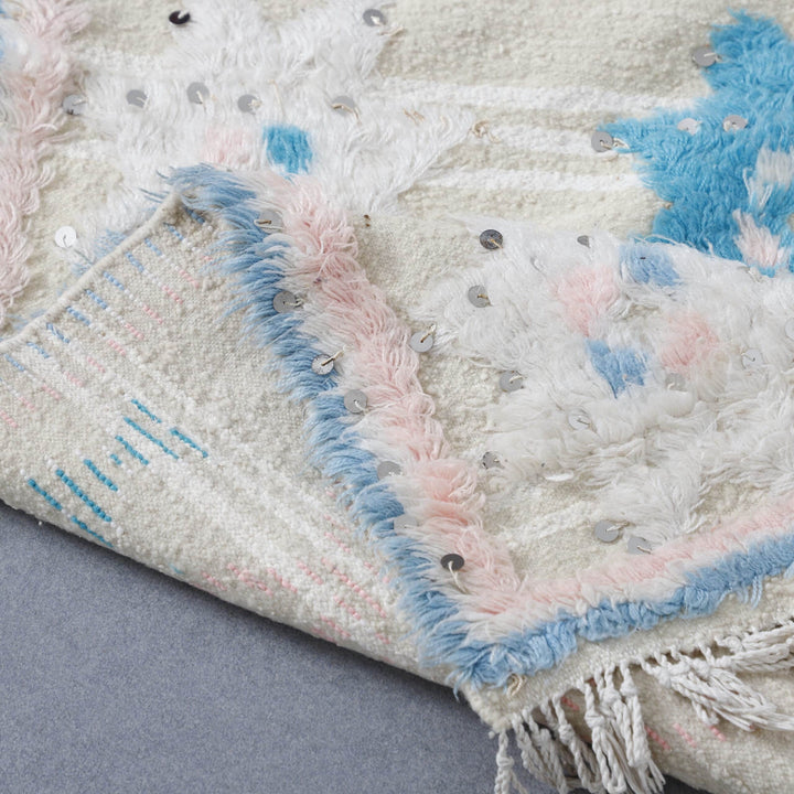 Wedding Blanket 7.2×5.4 Ft – Handwoven Moroccan Textile