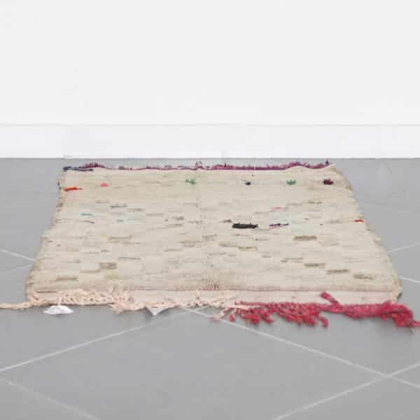 Handmade Boujaad Rug 4.4×2.6 ft – Moroccan Vintage Wool in Neutral Tones