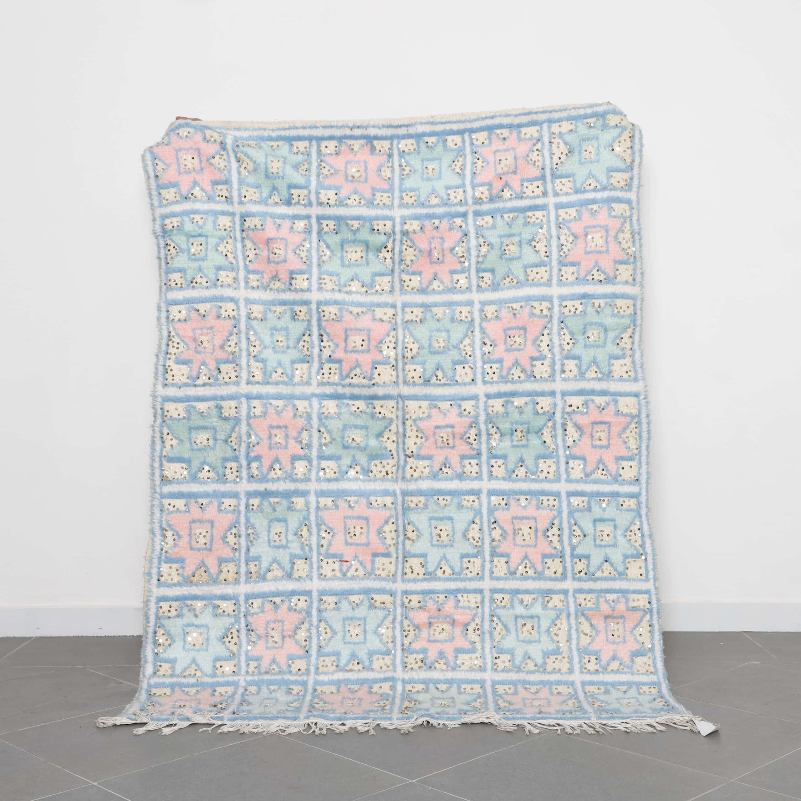Wedding Blanket 6.7×5.0 Ft – Handwoven Moroccan Textile