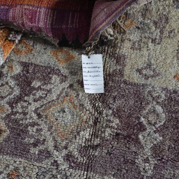 Azou Carpet 7.5×5.2 ft – Vintage Moroccan Wool in Earthy Geometric Design