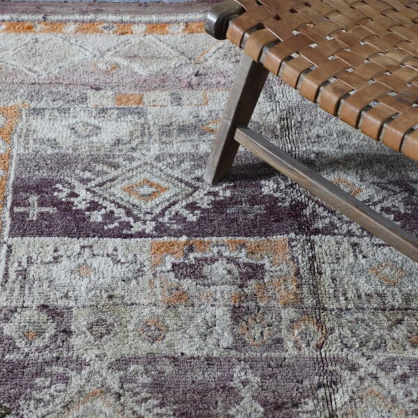 Azou Carpet 7.5×5.2 ft – Vintage Moroccan Wool in Earthy Geometric Design