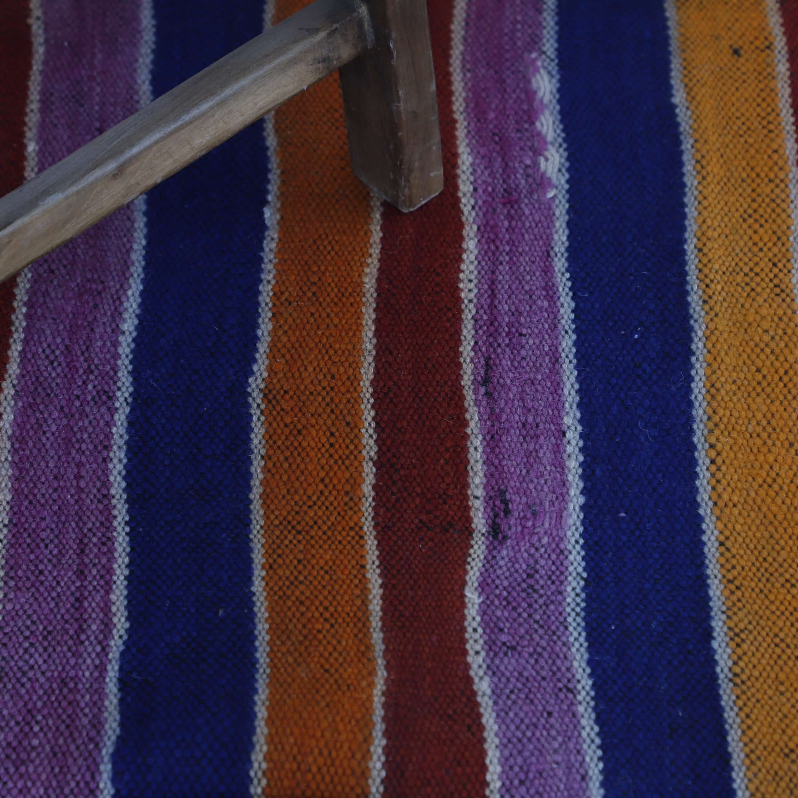 Vintage Blanket 7.4×4.6 Ft – Handmade Moroccan Wool